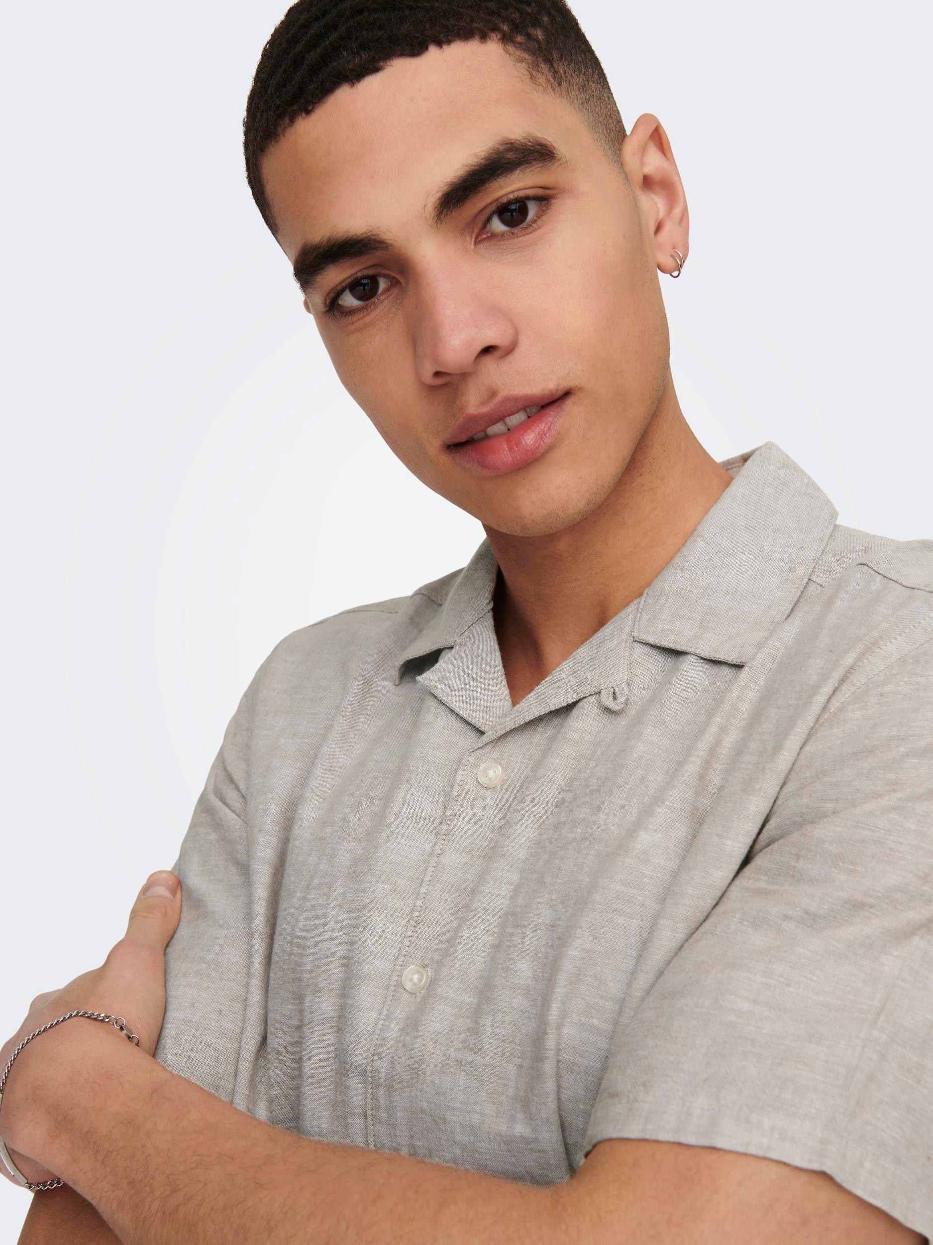 ONLY & SONS Kurzarmhemd »ONSCAIDEN SS SOLID RESORT LINEN NOOS«