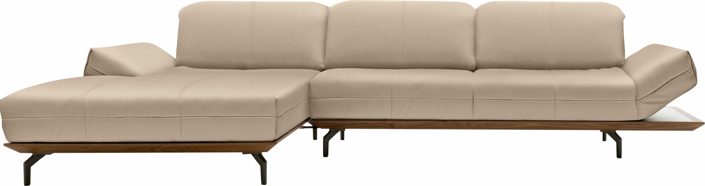 Creation BY ROLF BENZ Ecksofa »CR.420, Designecksofa, L-Form«, in 2 Qualitäten, Holzrahmen in Eiche Natur oder Nußbaum, Breite 293 cm