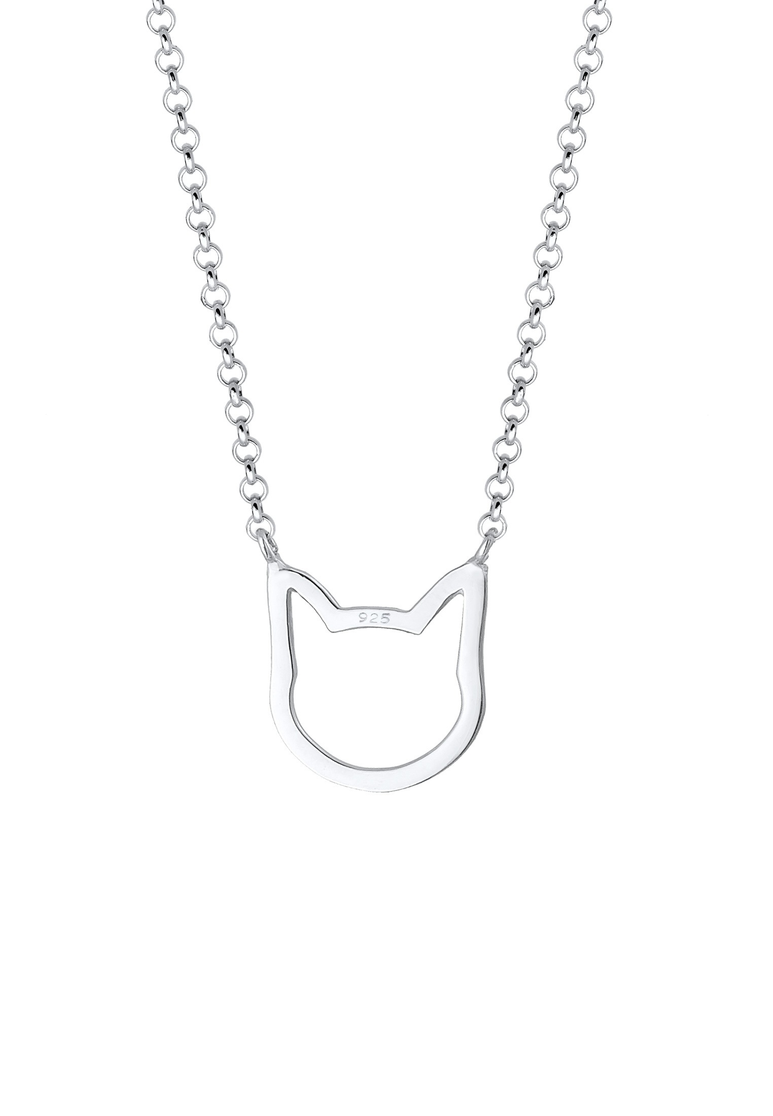 Elli Kette mit Anhänger »Halskette Cut-Out Katze 925 Sterling Silber«