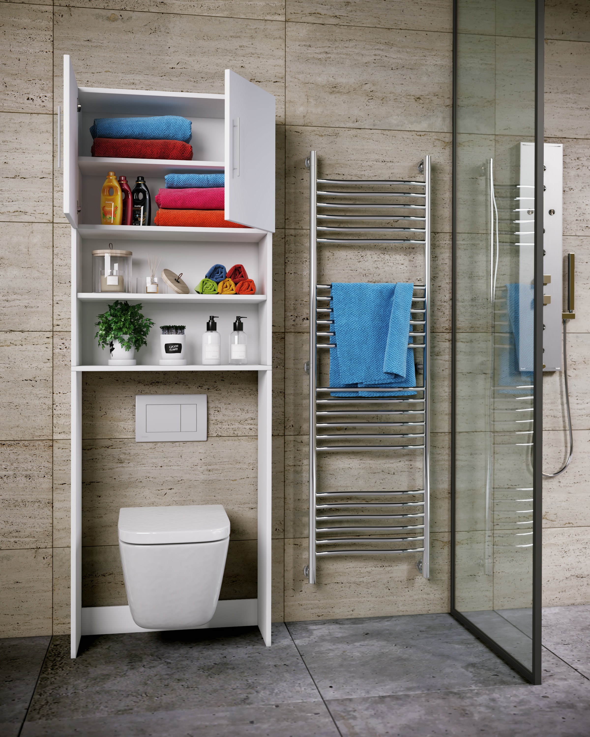 VCM Hochschrank »Holz WC Toilette Regal Überbauschrank Totas«