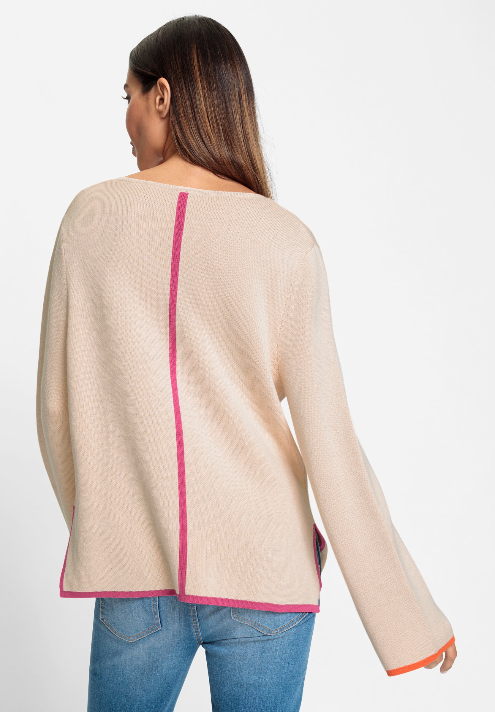heine Strickpullover »Pullover V-Ausschnitt-Pullover mit Streifen«