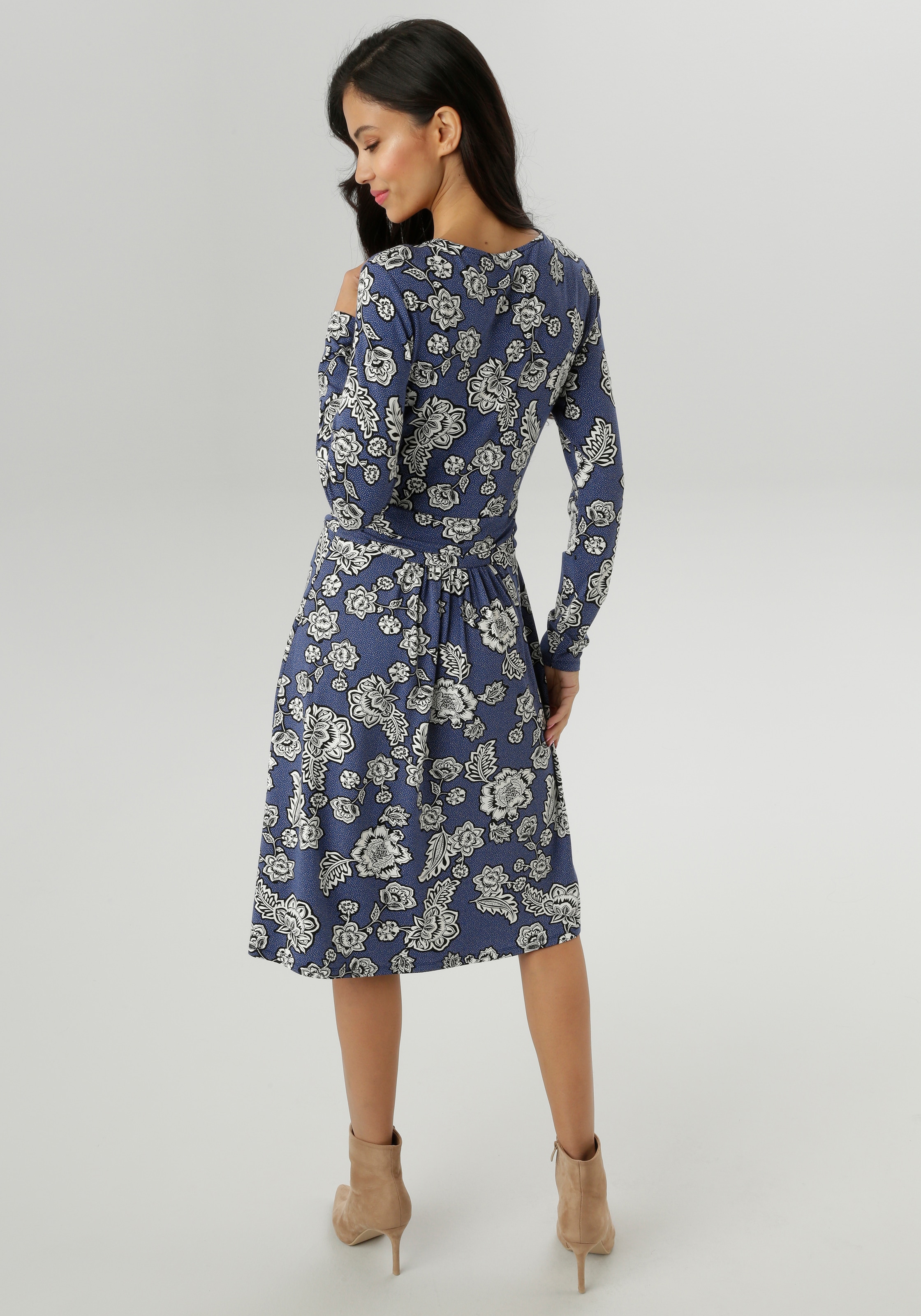Aniston SELECTED Jerseykleid, mit abstrakter Blüten- und Blättermusterung - NEUE KOLLEKTION