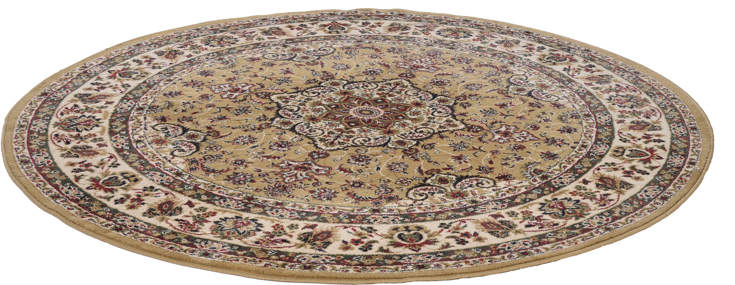 THEKO Teppich »Hamadan 359« rund 10 mm Höhe Kurzflor, Orient-Optik