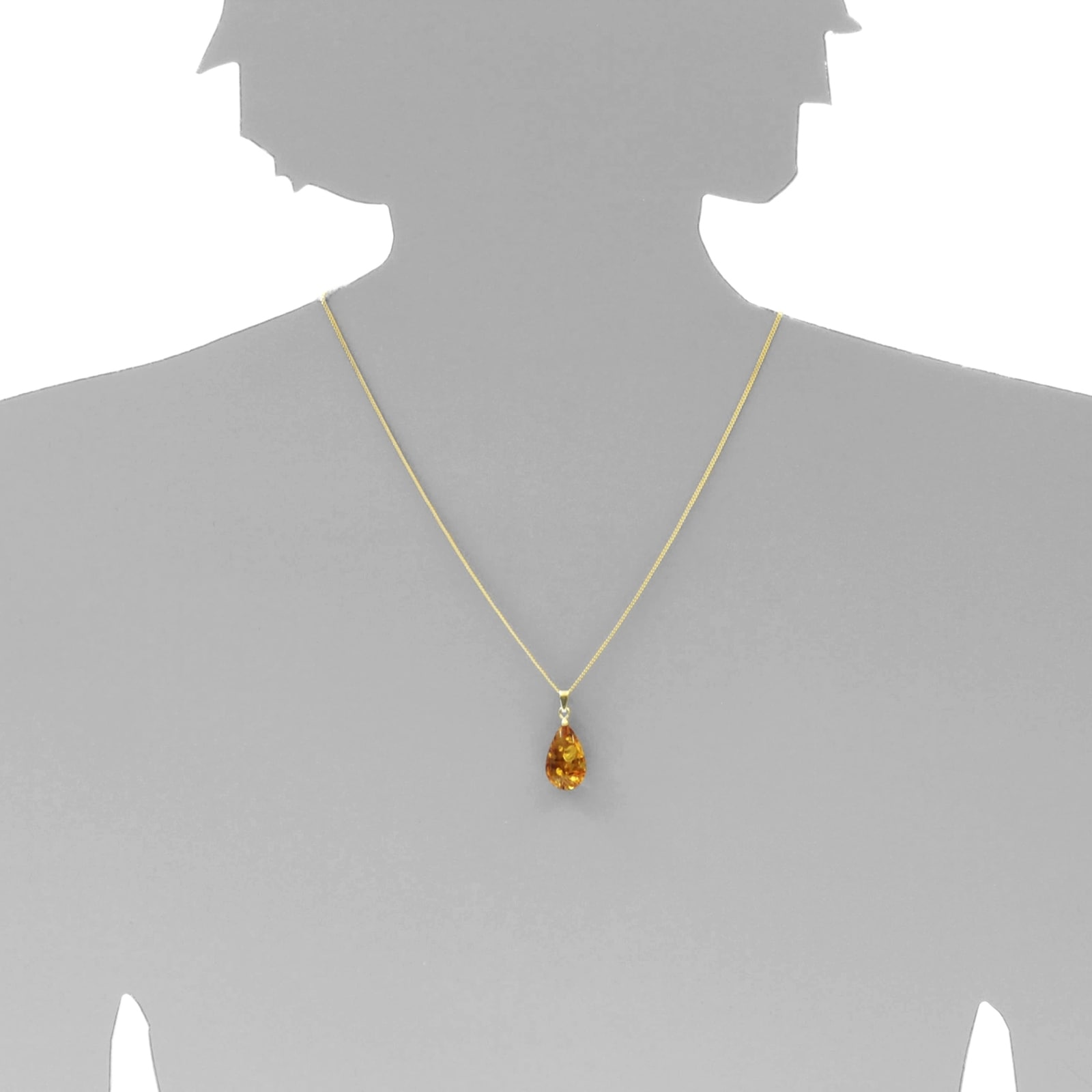 OSTSEE-SCHMUCK Kettenanhänger »- Tropfen ca. 17 mm lang - Gold 585/000 - Bernstein -,«