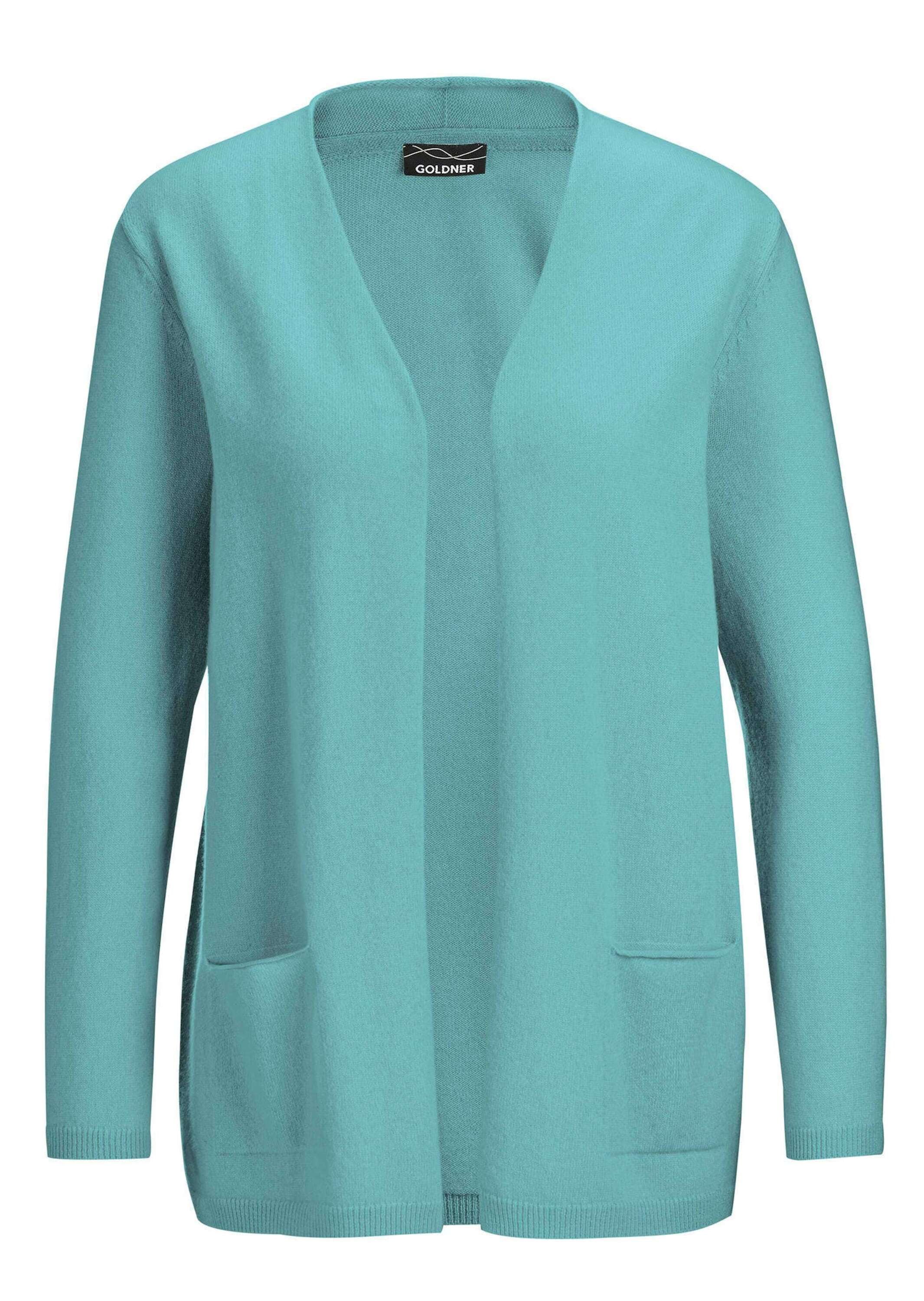 GOLDNER Strickjacke »Kurzgröße Cardigan in langer offener Form«