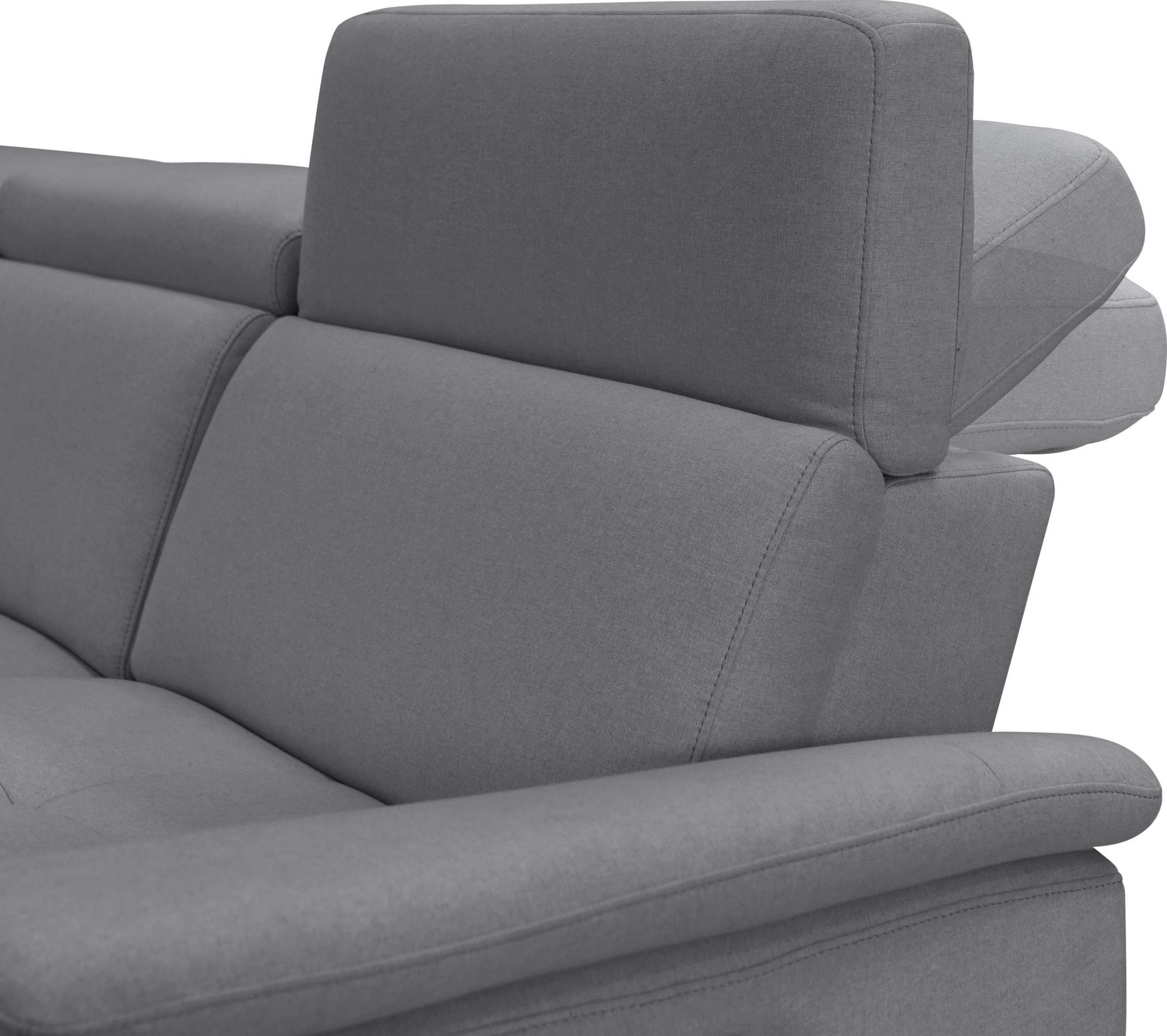 Places of Style Ecksofa »Pareli, L-Form, 259cm,m. Recamiere, Echtleder, Kunstleder, Webstoff«, man. o. elektr. Relaxfunktion, USB/Kopfteilverstellg u. LED