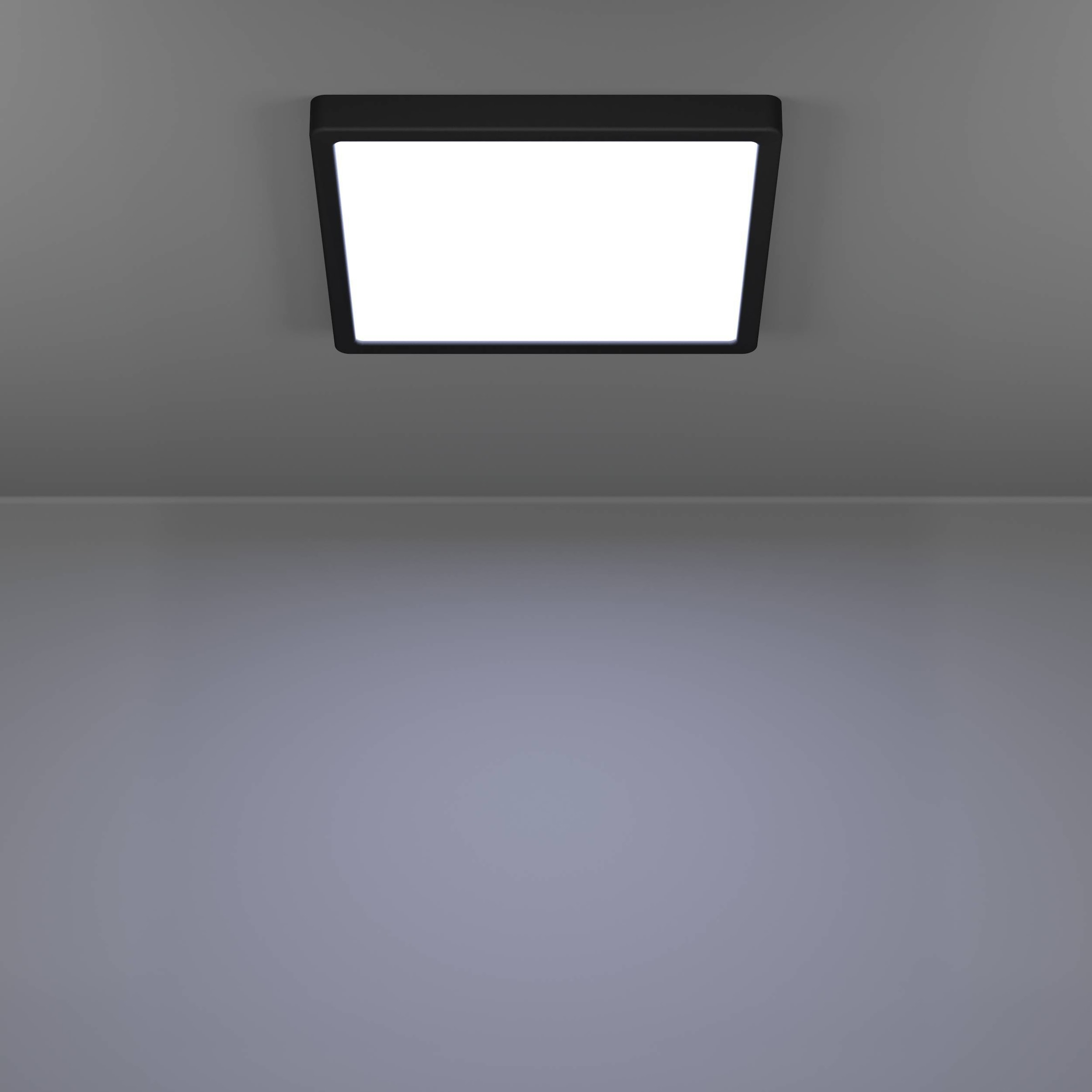 EGLO Aufbauleuchte »Fueva 6 Deckenleuchte, Aufbaulampe, Kunststoff, Deckenbeleuchtung« LED-Modul 1 Stk. Kaltweiß | Neutralweiß | Warmweiß Aufbauleuchte - L29 x B29 x H2,5 cm - schwarz - 13W inkl.