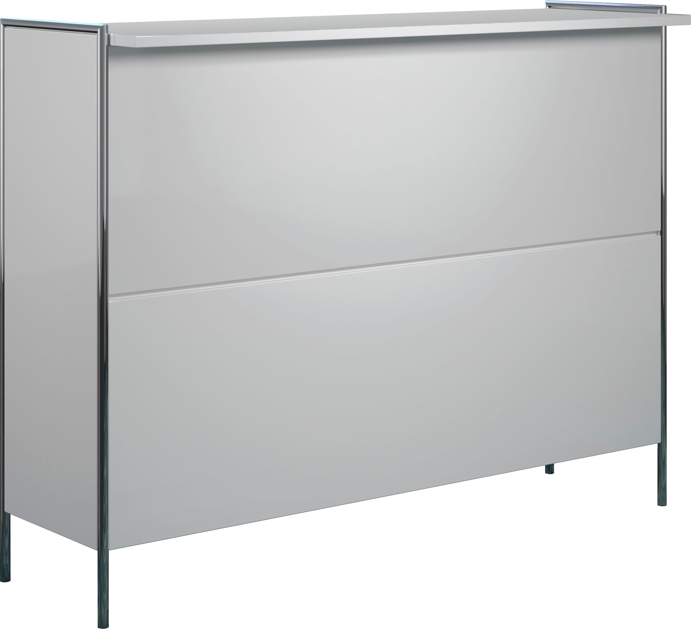 Places of Style Tresentisch »Imperia«, Mobile Bar mit Chromrahmen, viel Stauraum - (B/T/H) 140/48/109 cm
