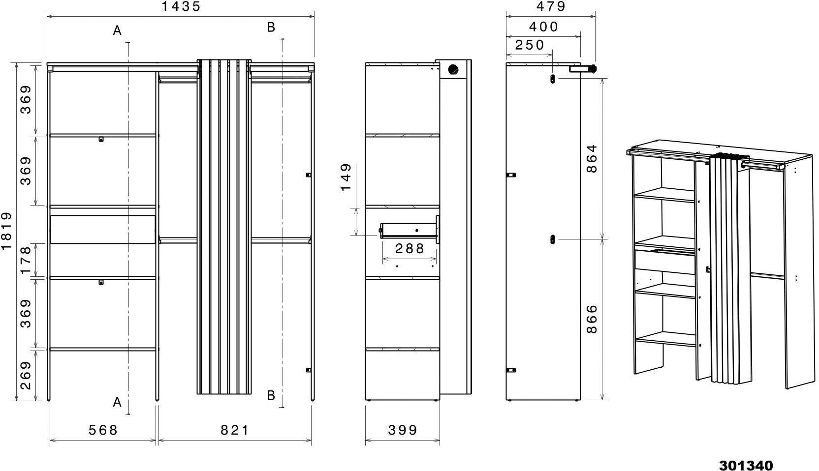 Parisot Mehrzweckschrank »Parisot Bari 1« Packung, 1 Stk. tlg.