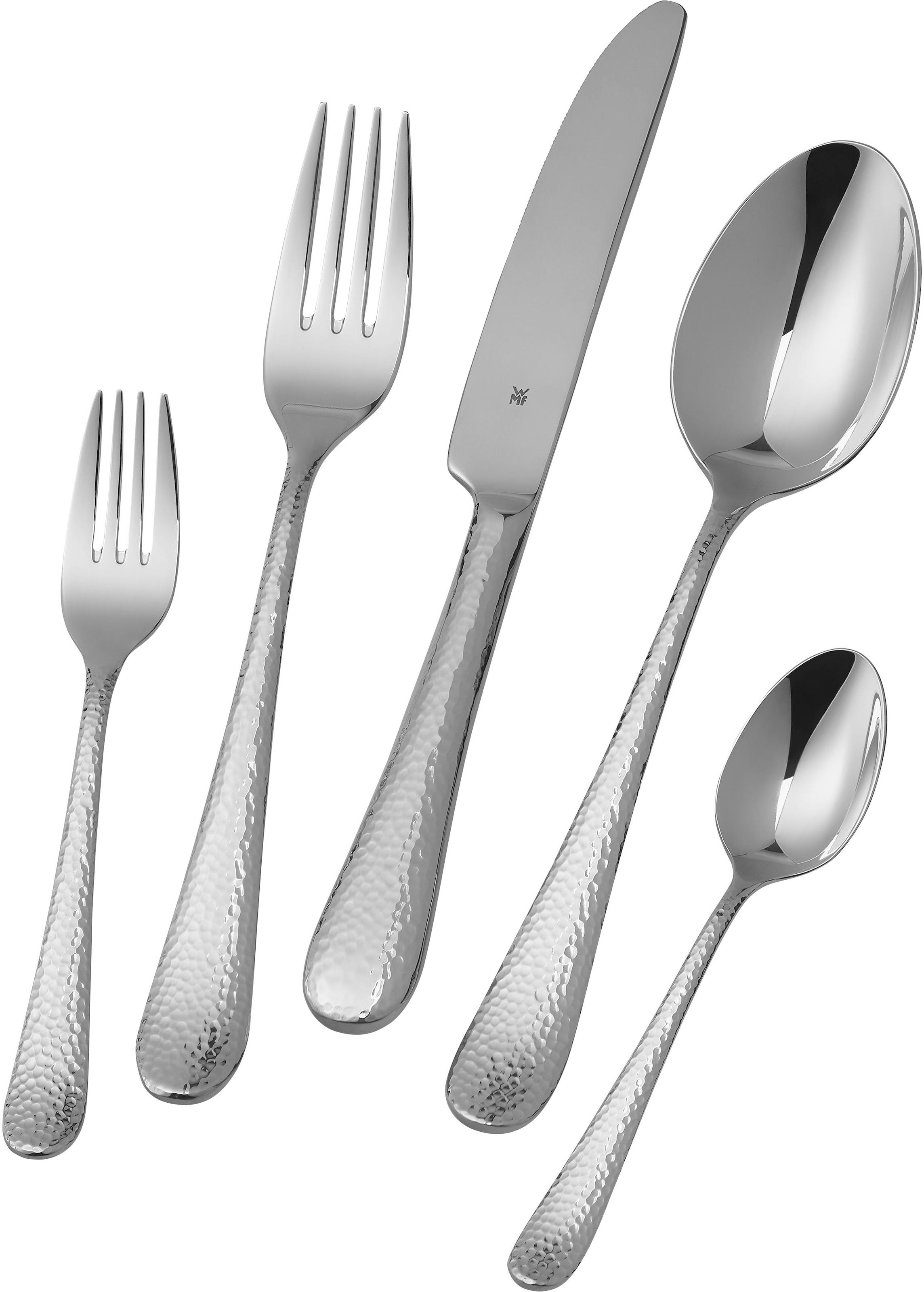 WMF Besteck-Set »Sitello«, (Set, 60 tlg.), geschmiedete Messer, farbecht, Wellenschliff, spülmaschinenfest