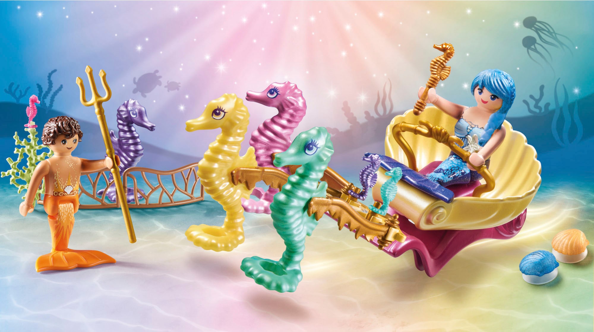 Playmobil® Konstruktions-Spielset »Meeresbewohner mit Seepferdchenkutsche (71500)«, (35 St.), Playmobil Princess Magic; Made in Europe
