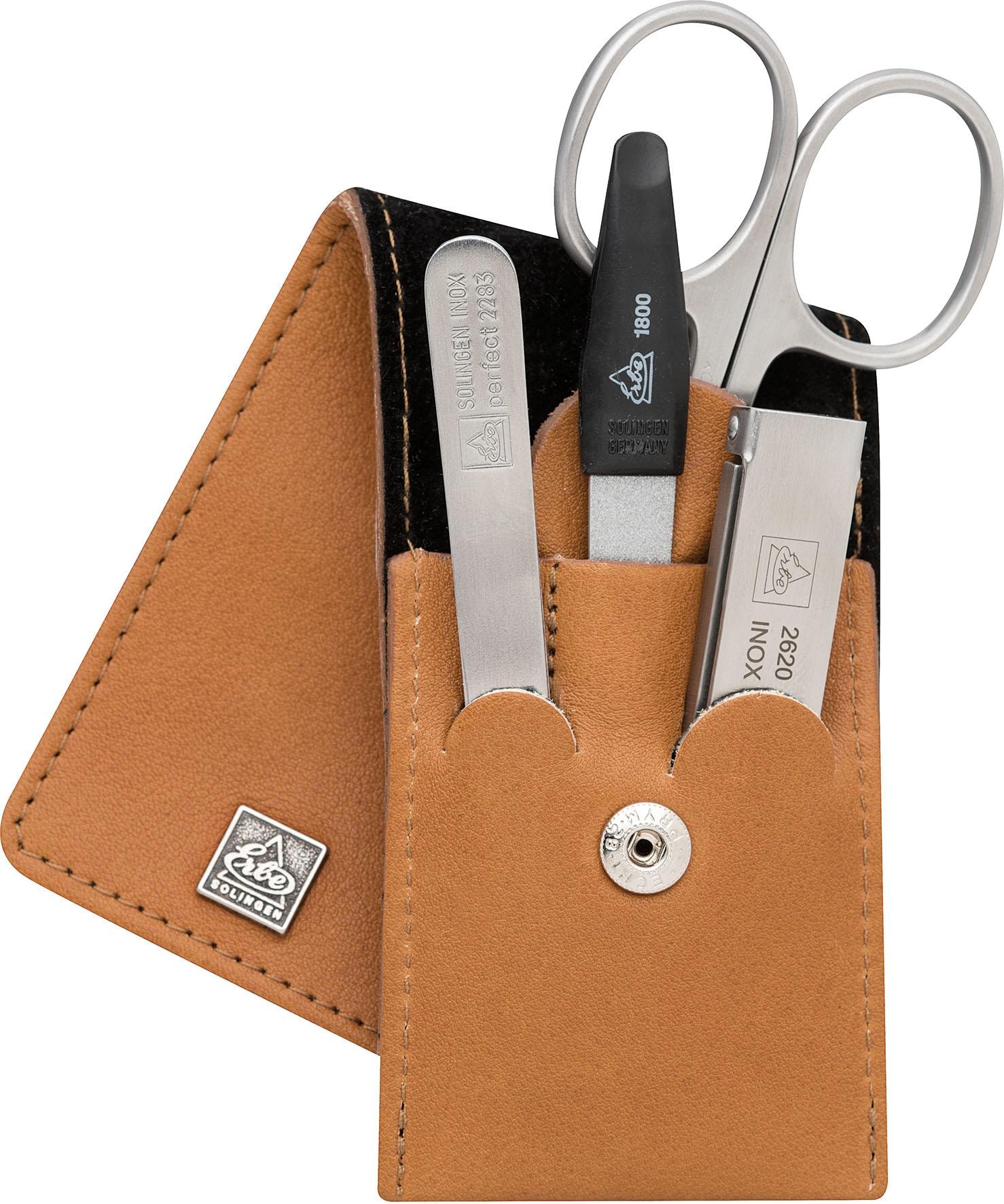 Stahlwaren Solinger Premium mit echtem Maniküre-Etui »Taschenetui tlg.), ♕ Leder«, bestückt aus bei ERBE (4