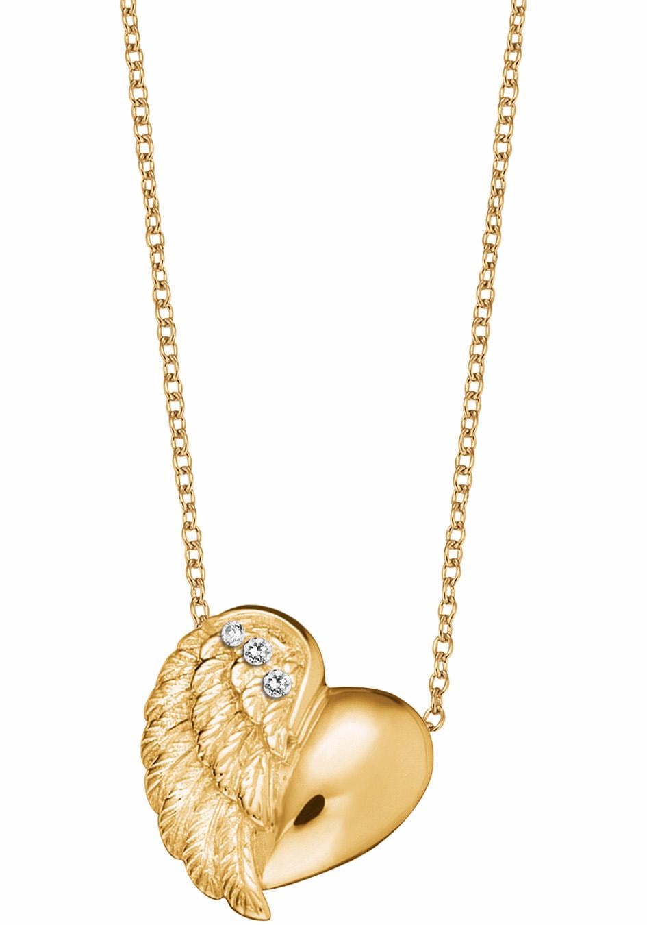 Engelsrufer Kette mit Anhänger »Little magic, KETTE HERZFLÜGEL GOLD PLATED,  ERN-LILHEARTWING-G«, mit Zirkonia bequem kaufen