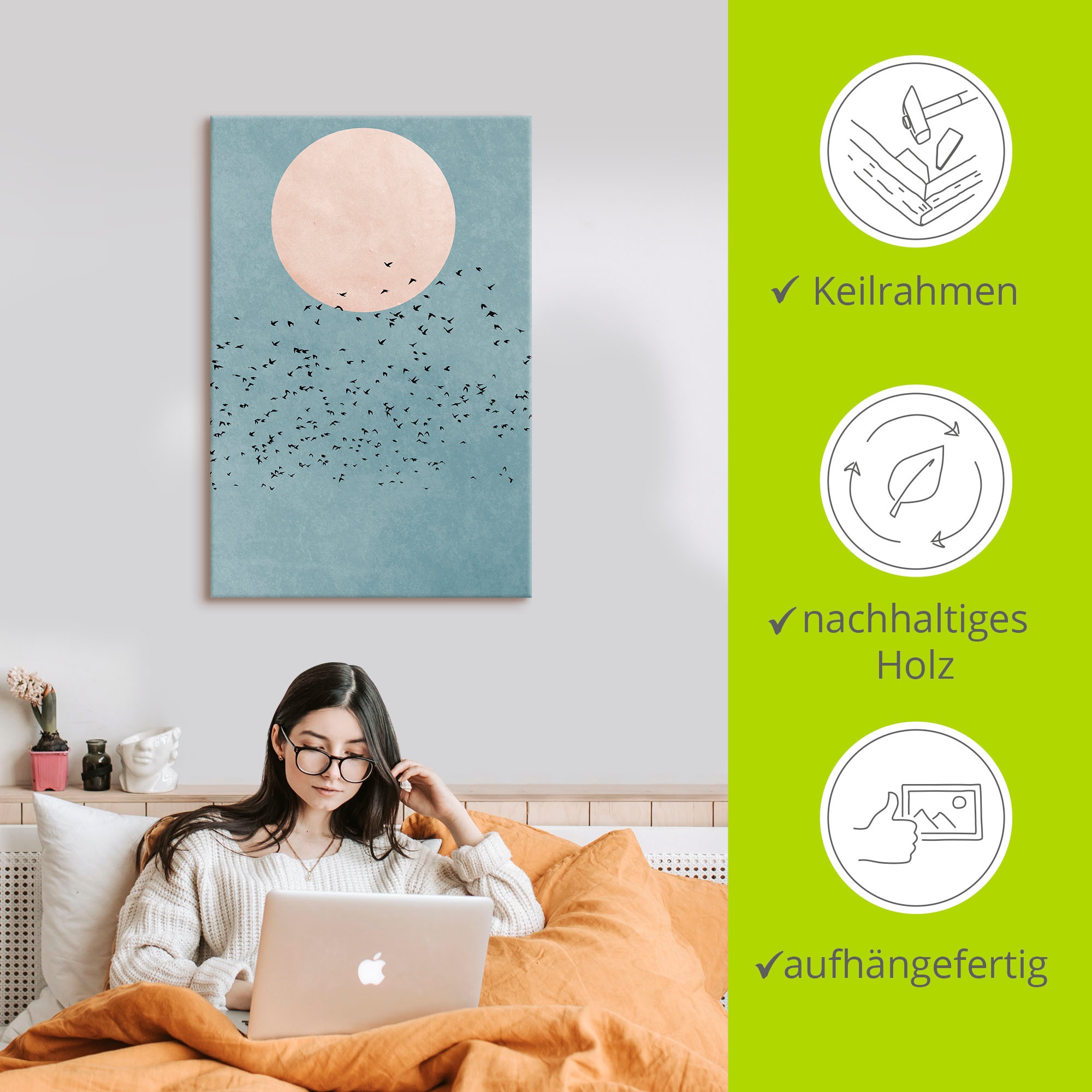 Artland Leinwandbild »Wegfliegen« Himmelsbilder 1 Stk. tlg. auf Keilrahmen gespannt