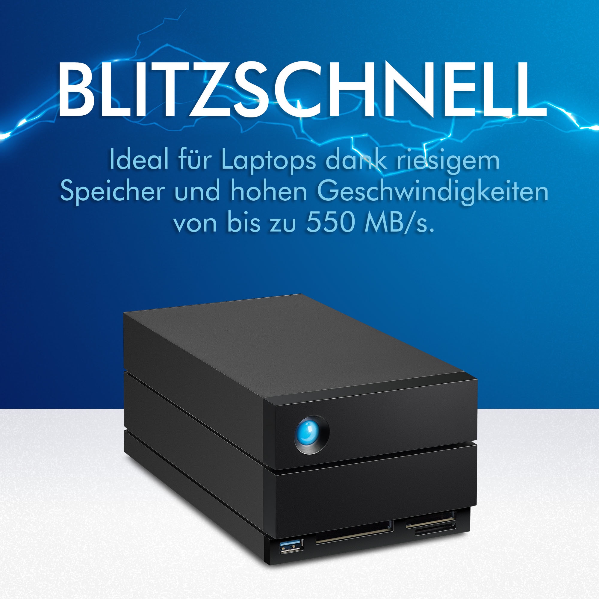 LaCie HDD-NAS-Festplatte »2big Dock Thunderbolt™3« 16 TB Anschluss DisplayPort | SD-/CF-Kartensteckplätze | Thunderbolt 3 | USB 3.2 Gen-2