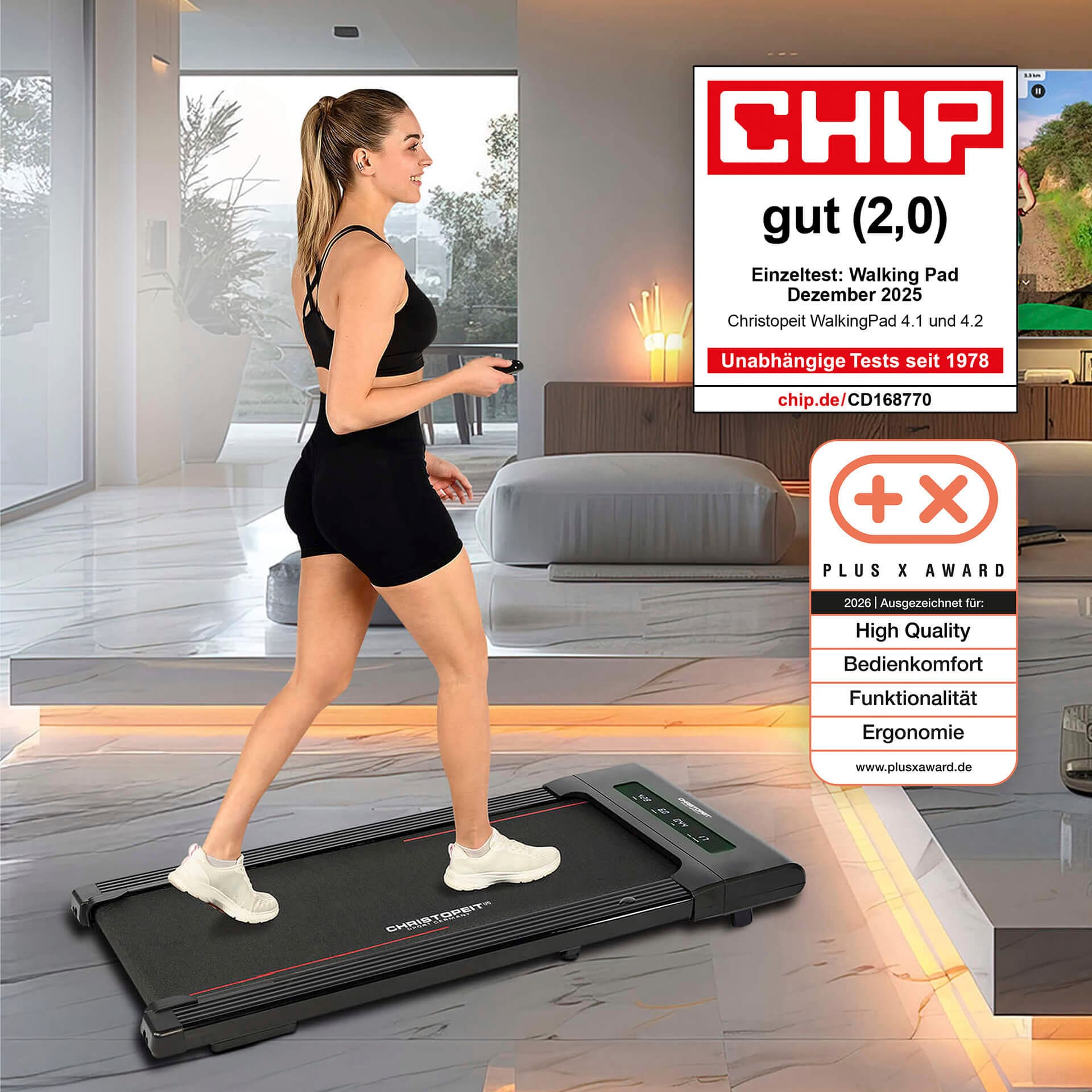 Christopeit Sport® Laufband »Walking Pad 4.1« bis max. 6 km/h, 120 kg max. Benutzergewicht