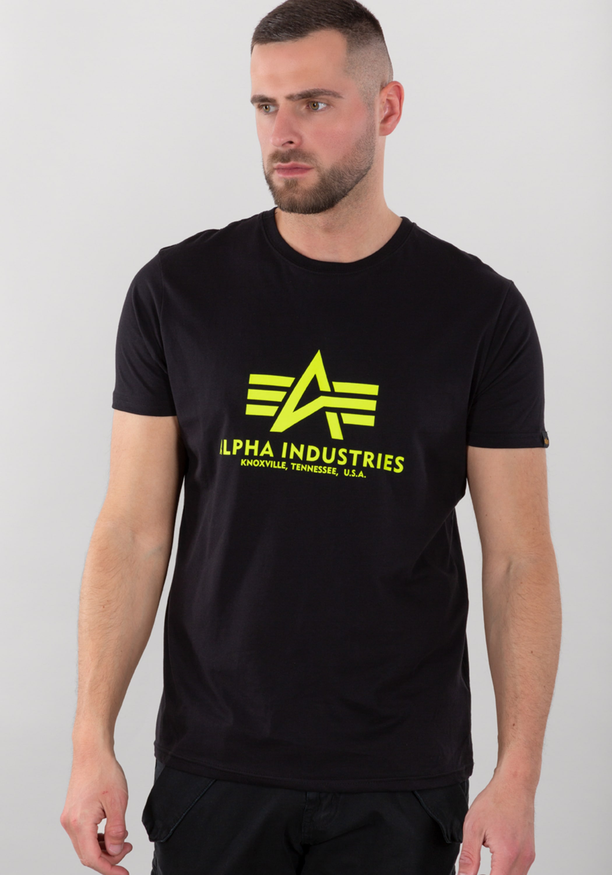 Alpha Industries T-Shirt »Alpha Industries Men - T-Shirts Basic T-Shirt BL Neon Print«