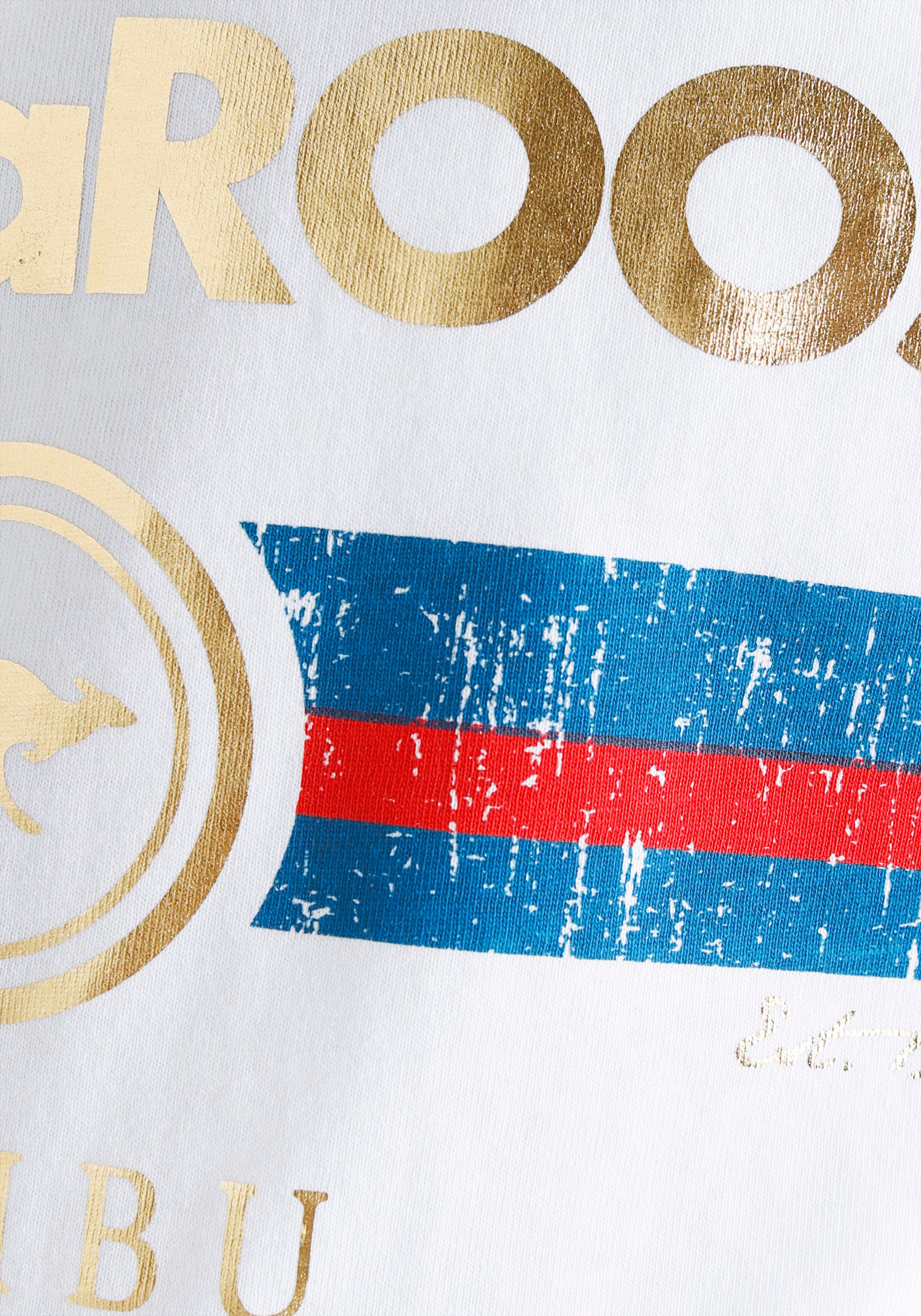 KangaROOS Langarmshirt »goldfarbiger Druck«, Folienprint
