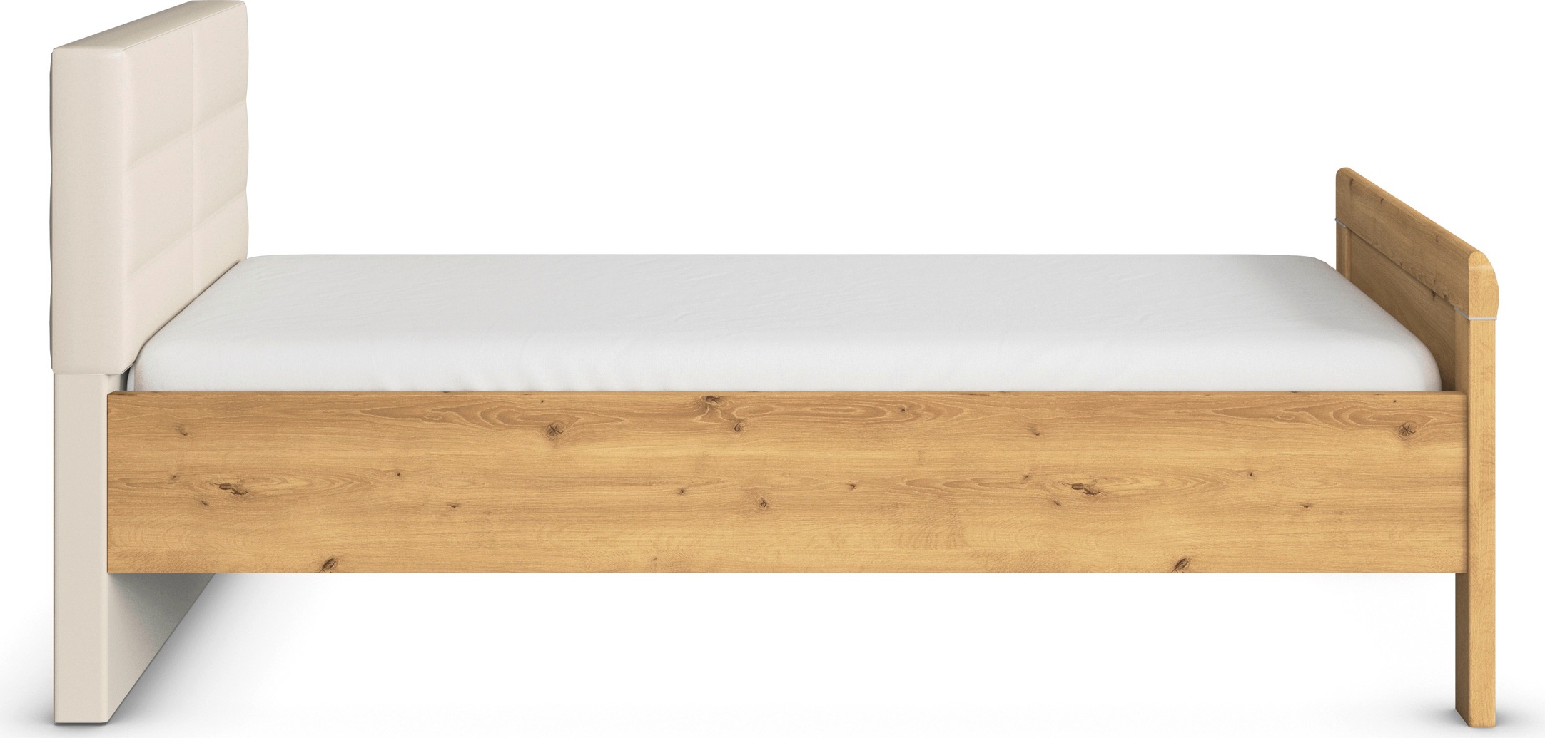 rauch Bett »Bett Einzelbett Stollenbett EVELYN«, in Komforthöhe mit Polsterkopfteil in elegantem Stil MADE IN GERMANY