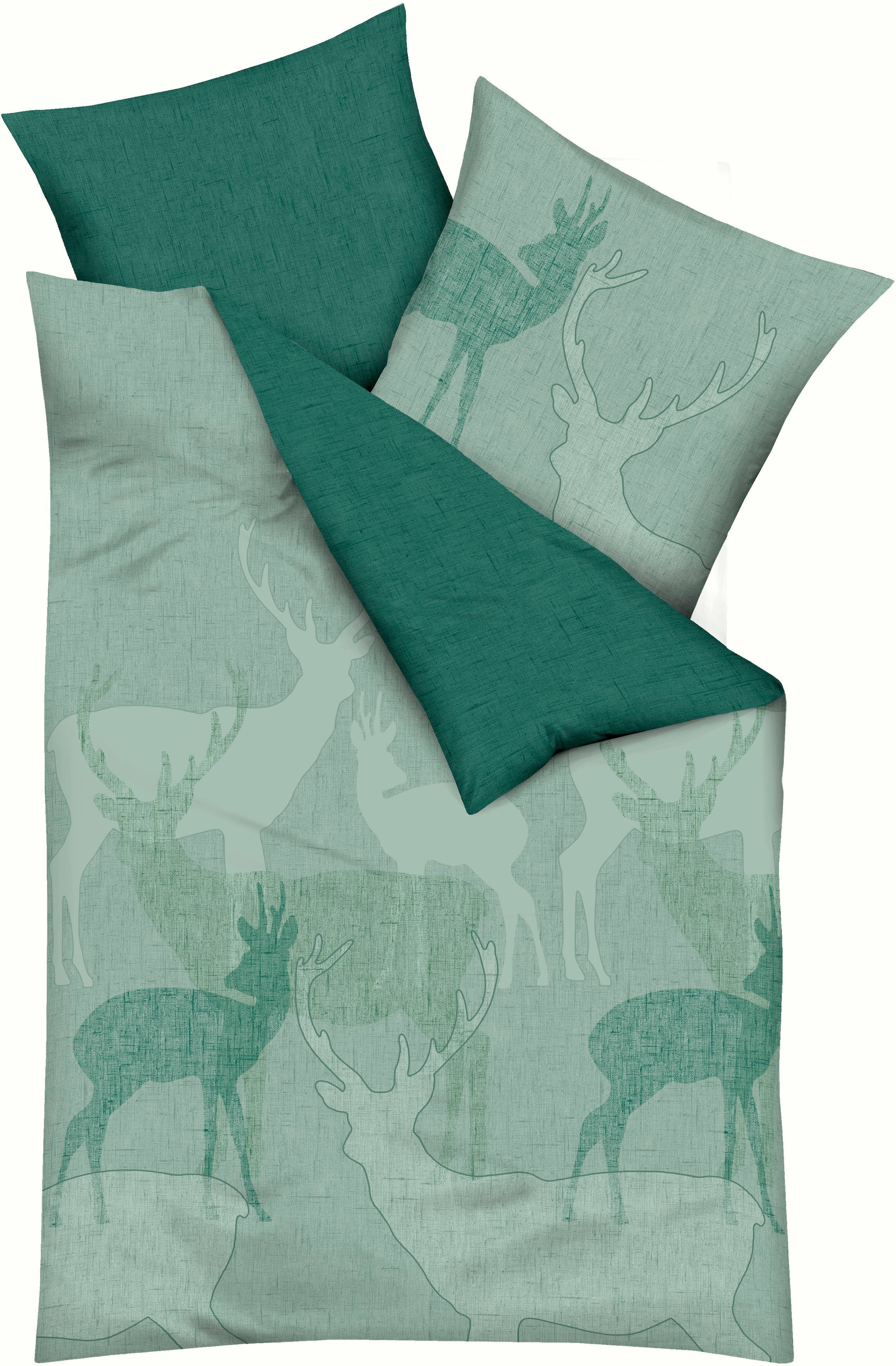 Kaeppel Bettwäsche »Hirsche mit Wende« 2 Stk. Mit Hirsche