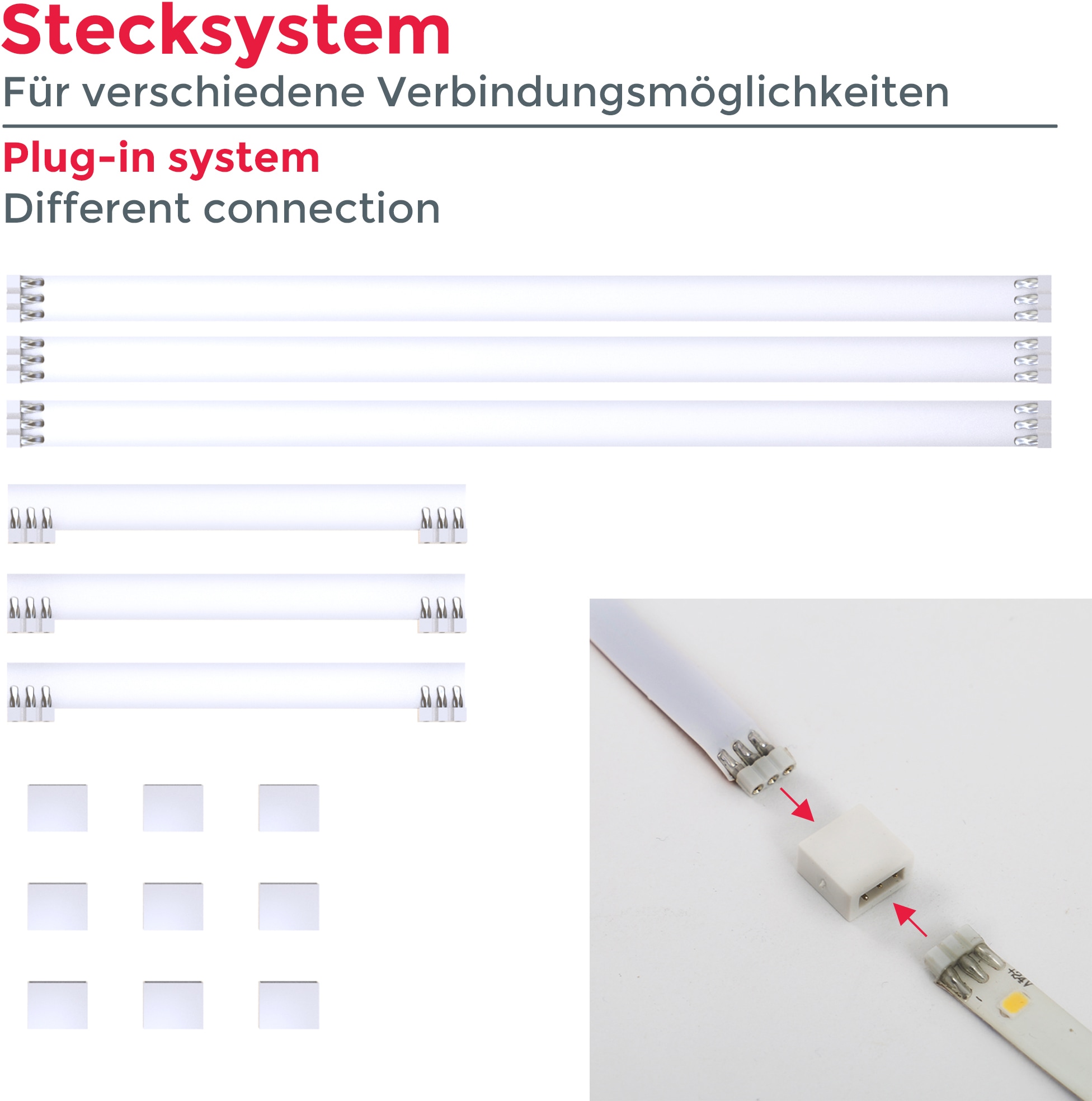 B.K.Licht LED-Streifen »Lacerta«, 2m bequem Band Set Unterbauleuchte Streifen kaufen Verbinder 4 inkl. LED