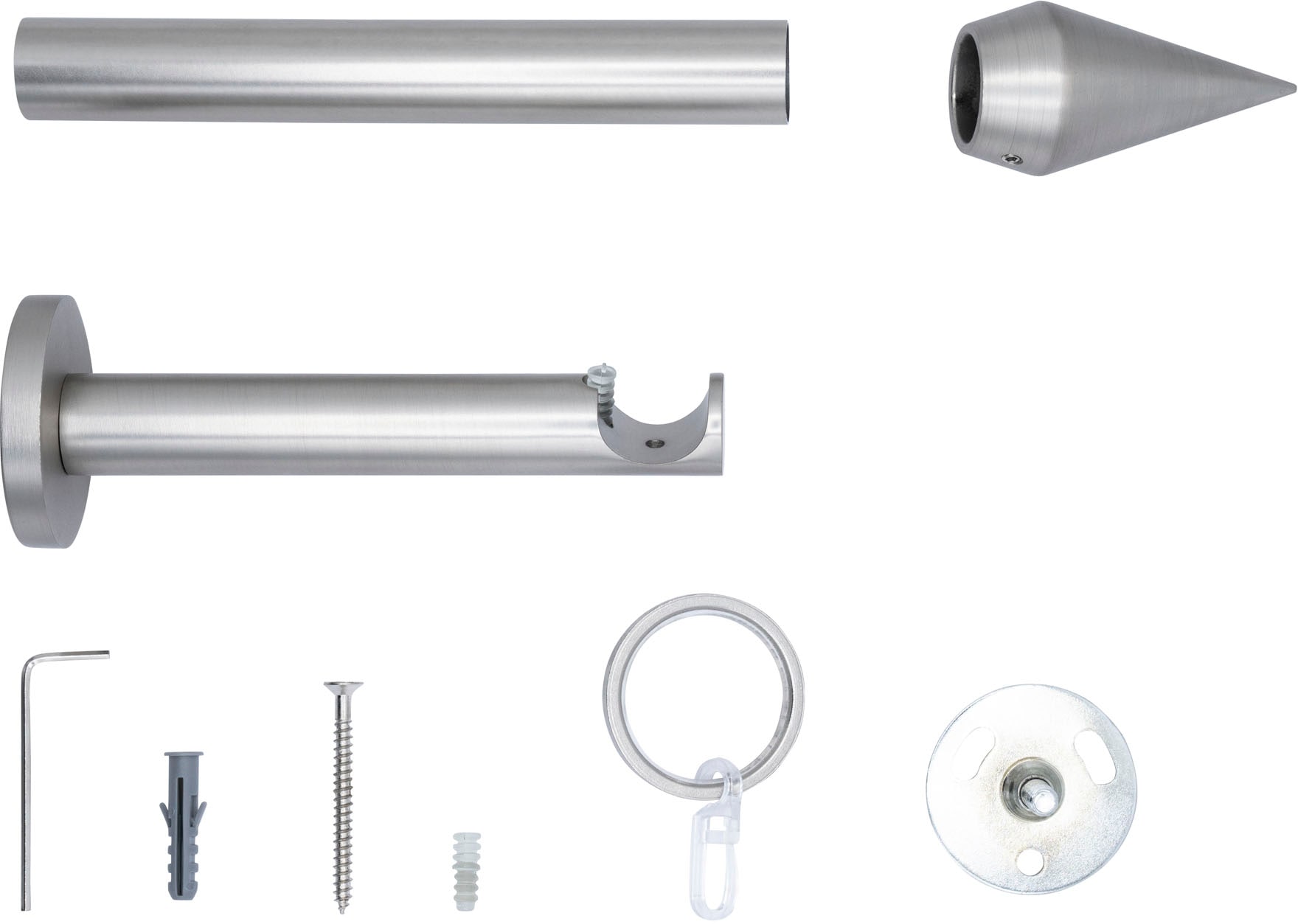 mydeco Gardinenstange »20mm Point Wandträger 12 cm«, 1 läufig-läufig, Fixmaß