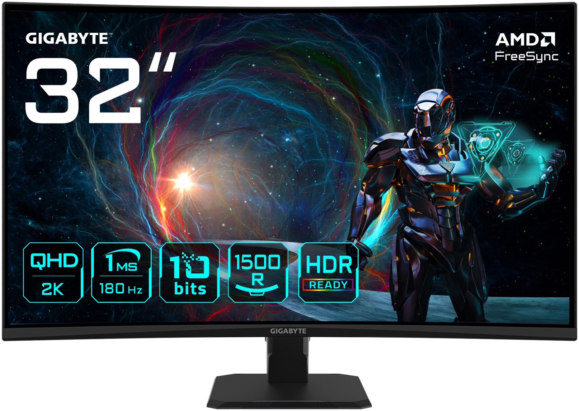 GAMEMAX Gaming-PC-Komplettsystem »GigaDeal VISTA COC AB 2789 Ryzen 5 7500F 16GB DDR5 1TB SSD RTX 5060Ti« 32 ″ AMD Ryzen 5 GeForce RTX™ 5060 Ti 16 GB RAM 1.000 GB SSD Windows 11, DDR5 RAM + Gigabyte GS32QCA LED-Monitor Curved, 80 cm 32"