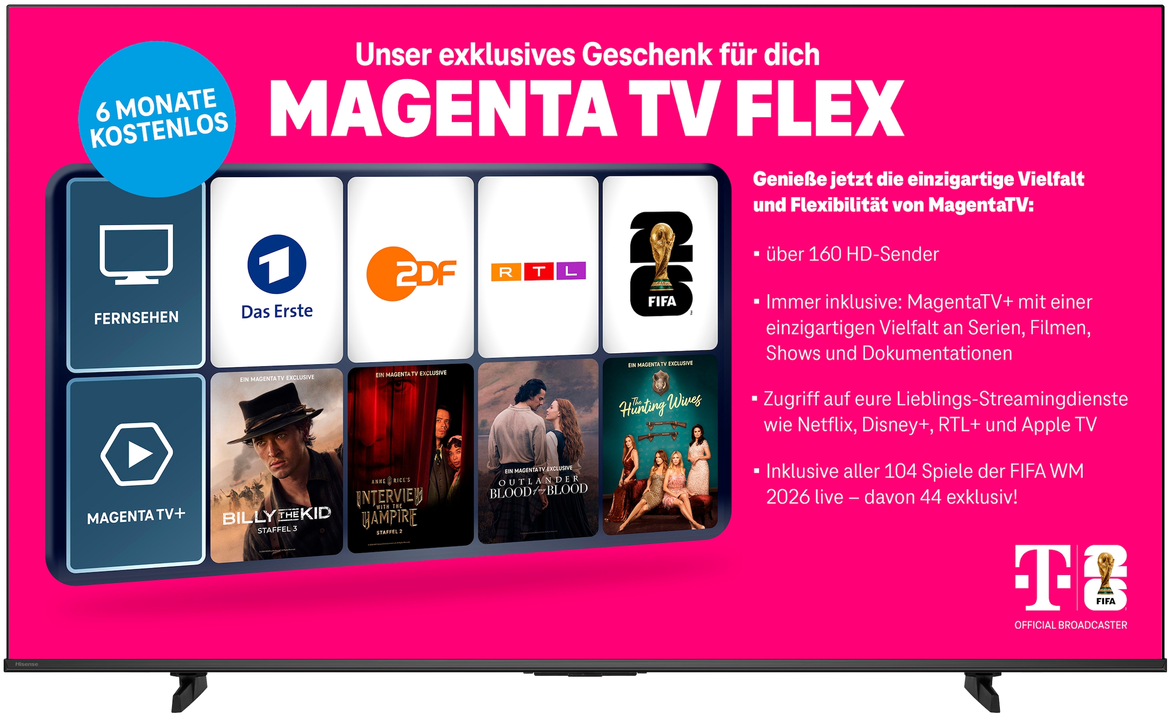 Hisense QLED-Fernseher »55E7S PRO« 139 cm/55 ″ Smart-TV
