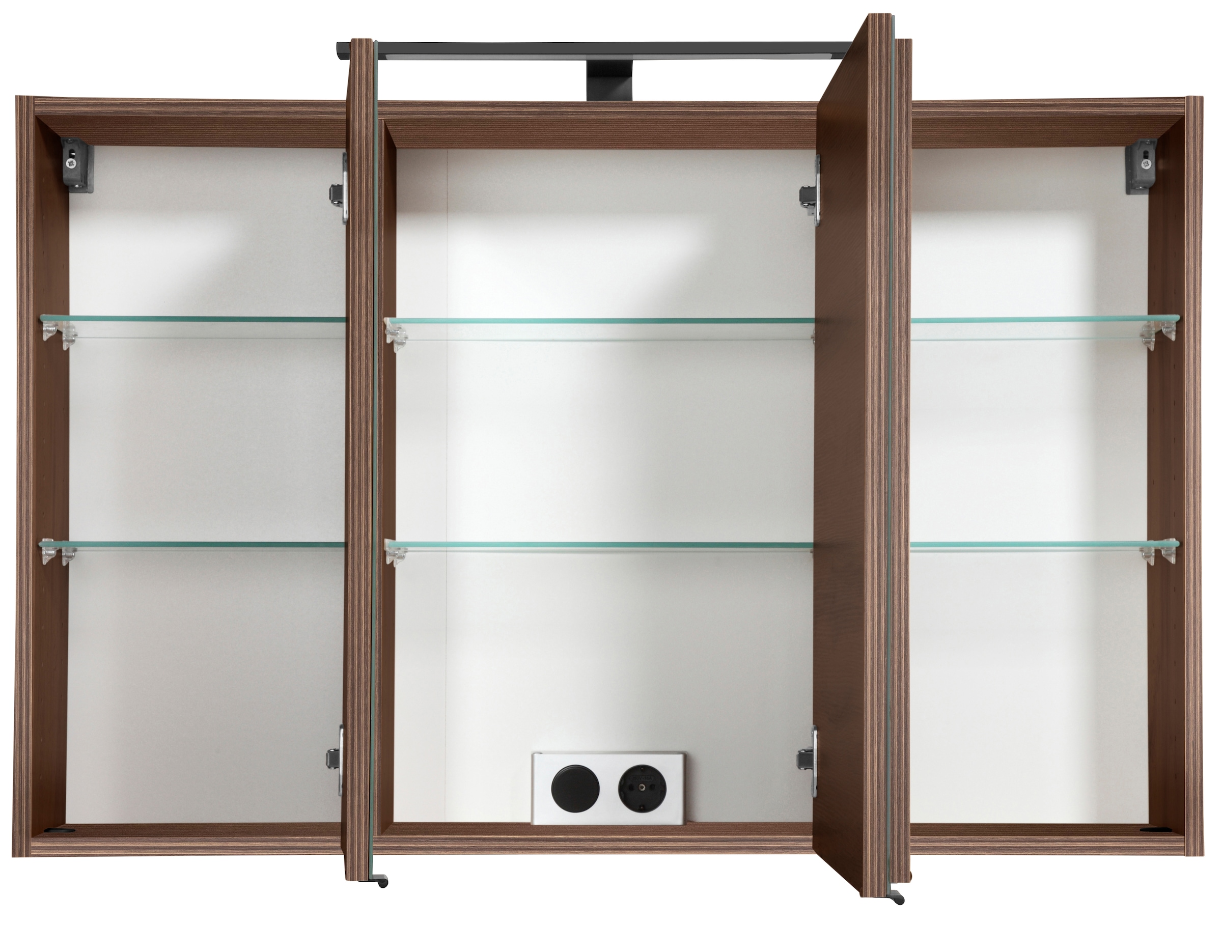 welltime Spiegelschrank »Trento, verschiedene Ausführungen und Farben«, Breite 100 cm, mit 3D-Effekt, Spiegeltüren, Inklusive LED-Beleuchtung