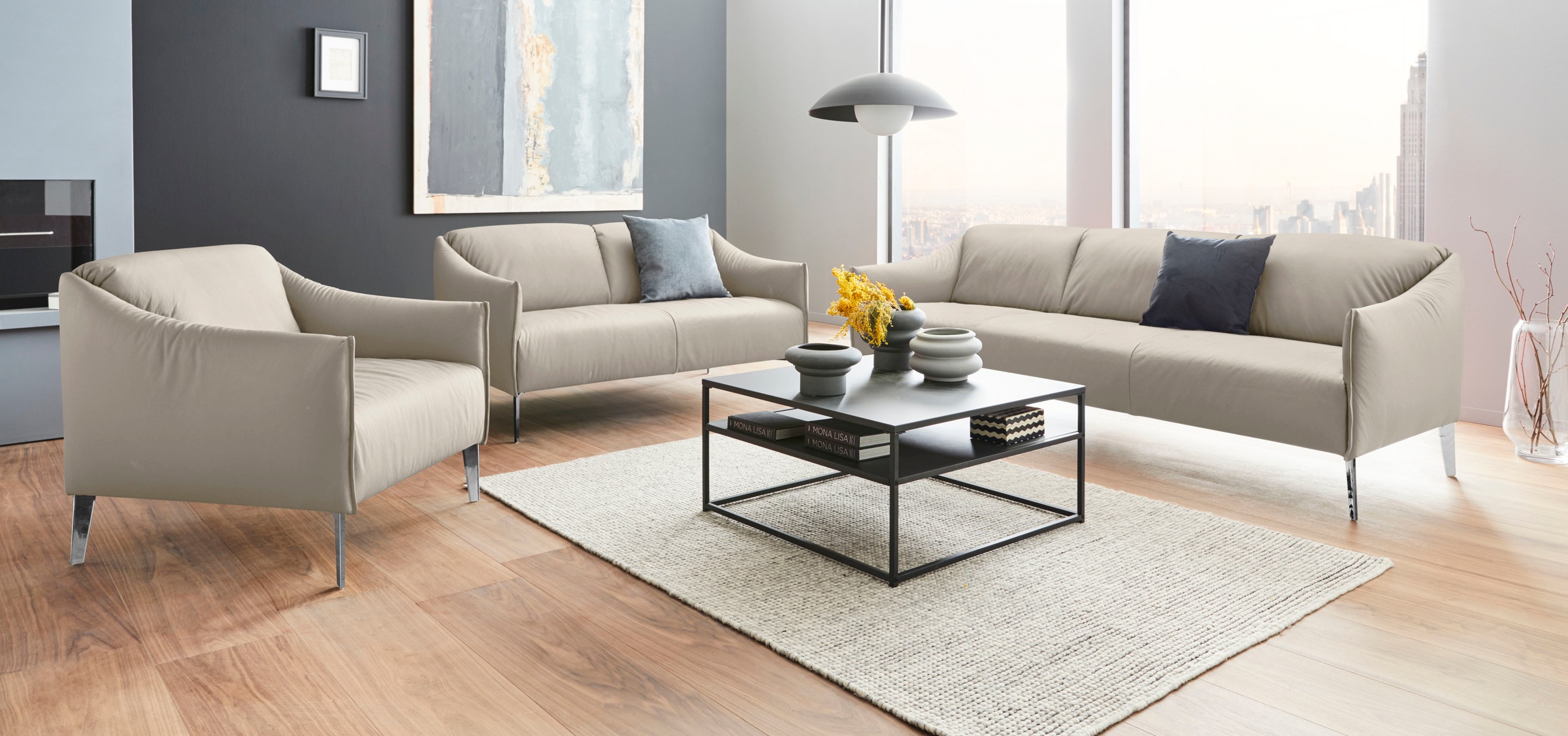 W.SCHILLIG Cocktailsessel »sally Designsessel, Loungesessel,«, mit Metall-Winkelfüßen in Chrom glänzend