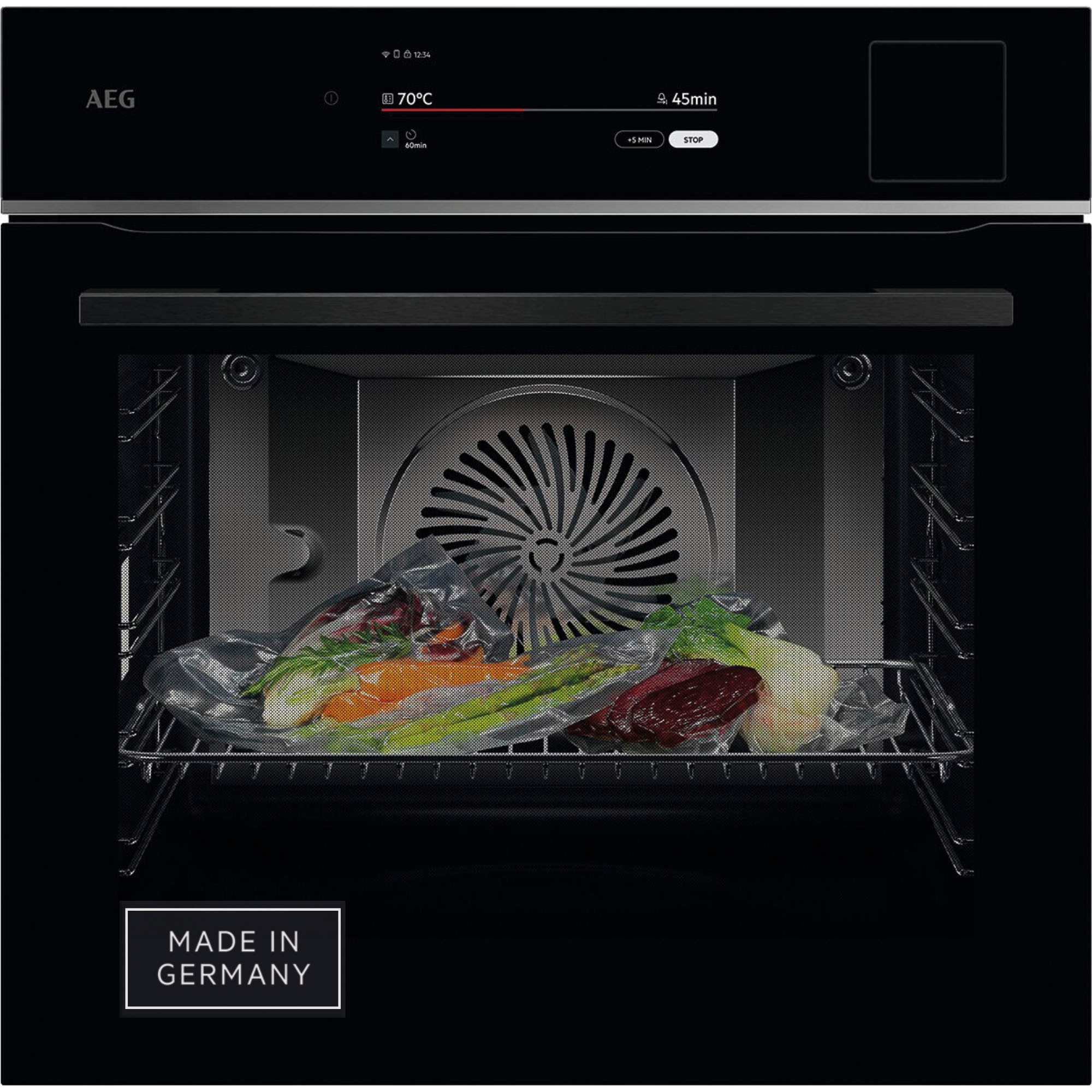 AEG Backofen 9000 "TP9SB82WAB 944035053" mit Steam Clean Sous‑Vide & Auto‑Dampf für zarte, saftige Gerichte, Made in Germany