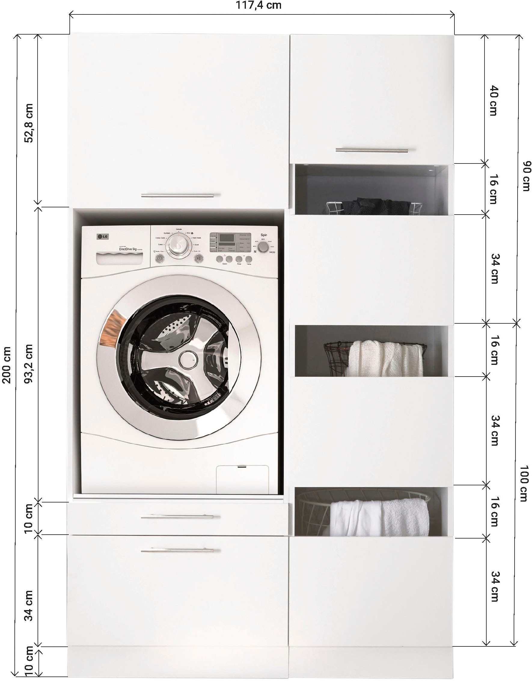 RESPEKTA Mehrzweckschrank-Set »Clara-Set 8« Schrankelemente einzeln erhältlich, 2 Stk. tlg.