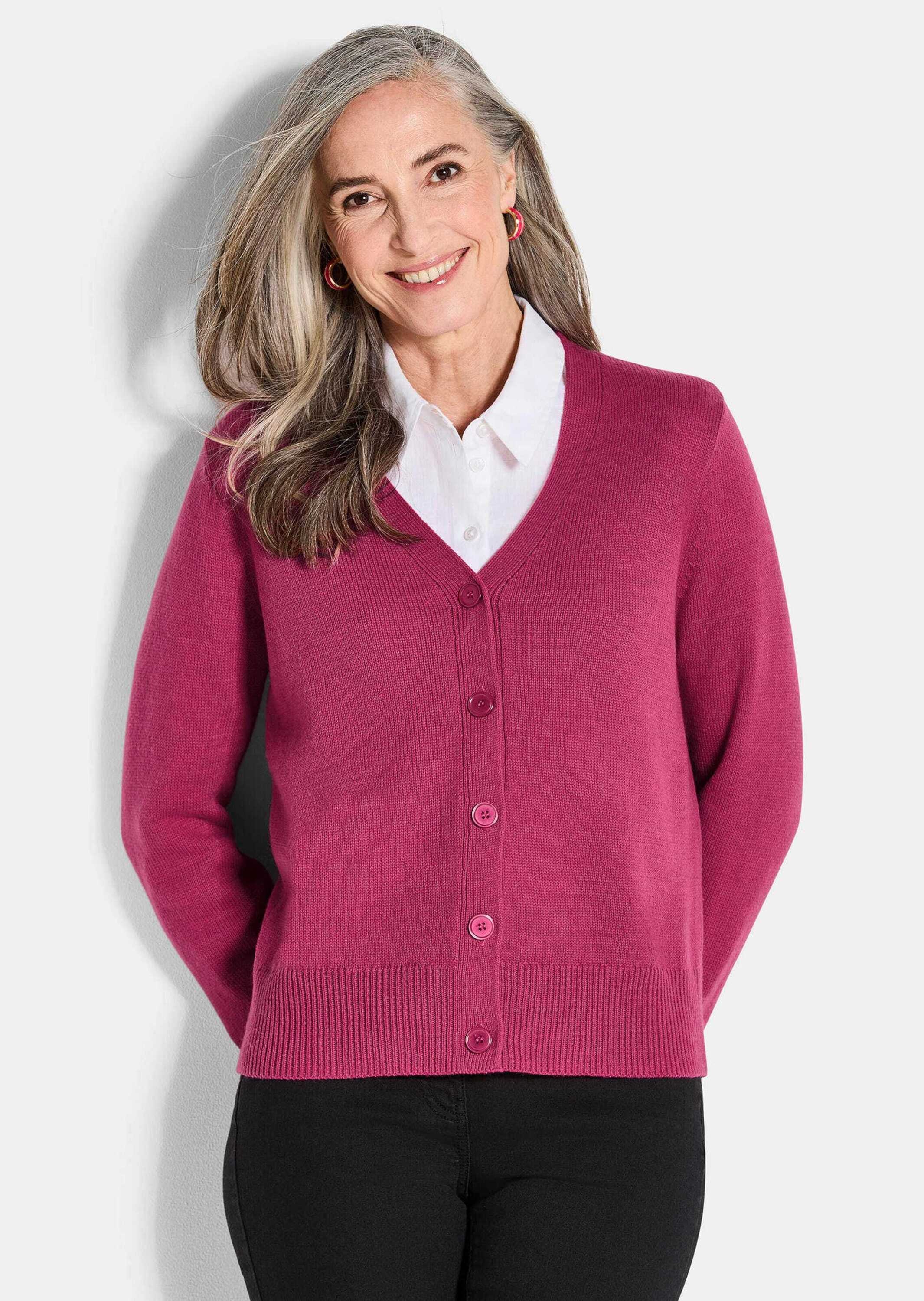 GOLDNER Strickjacke »Cardigan mit großen Knöpfen«