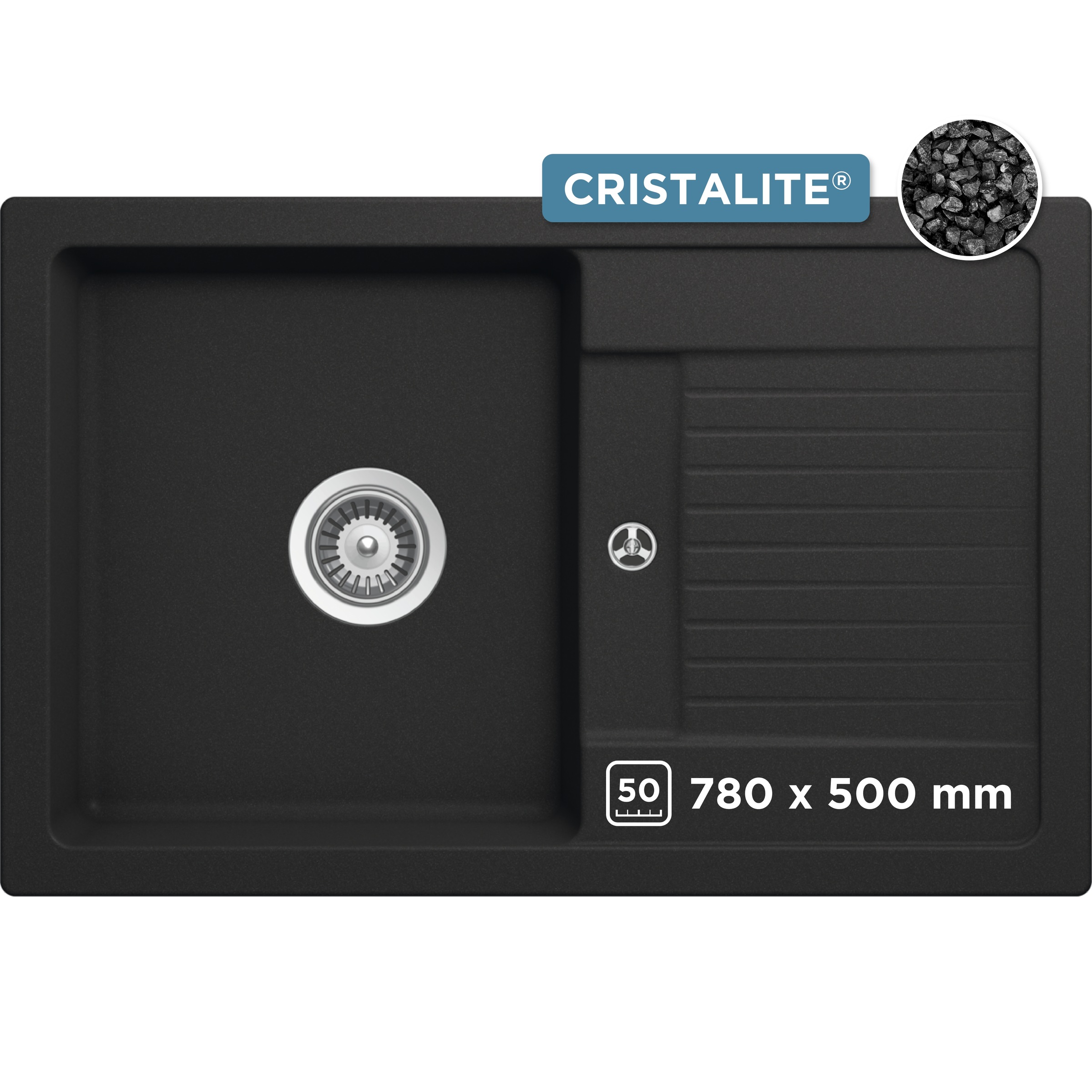 Schock Granitspüle "Lima D-100S" 78/50 cm, Auflagespüle