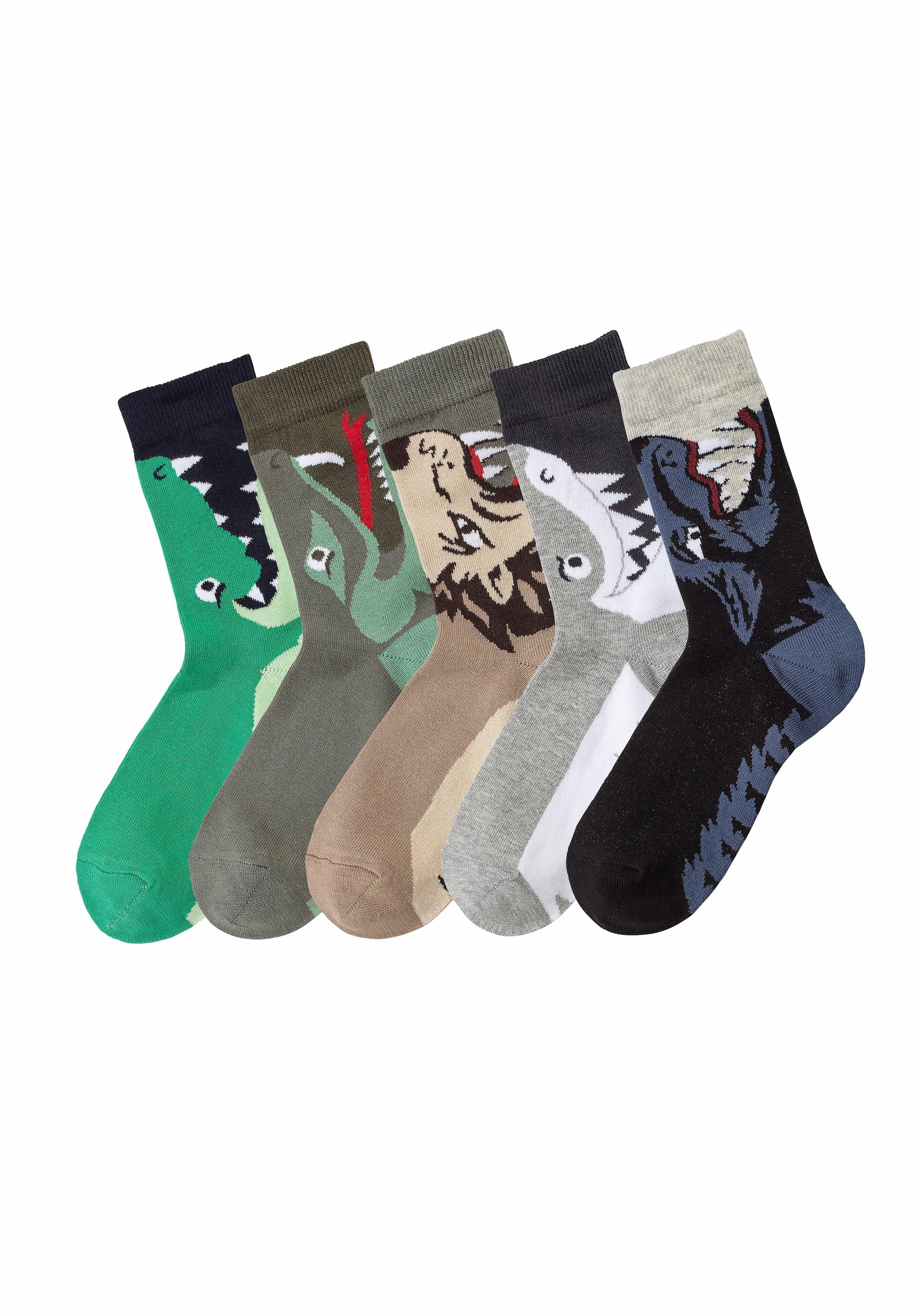 Socken, (5 Paar), mit ♕ bei Tiermotiven