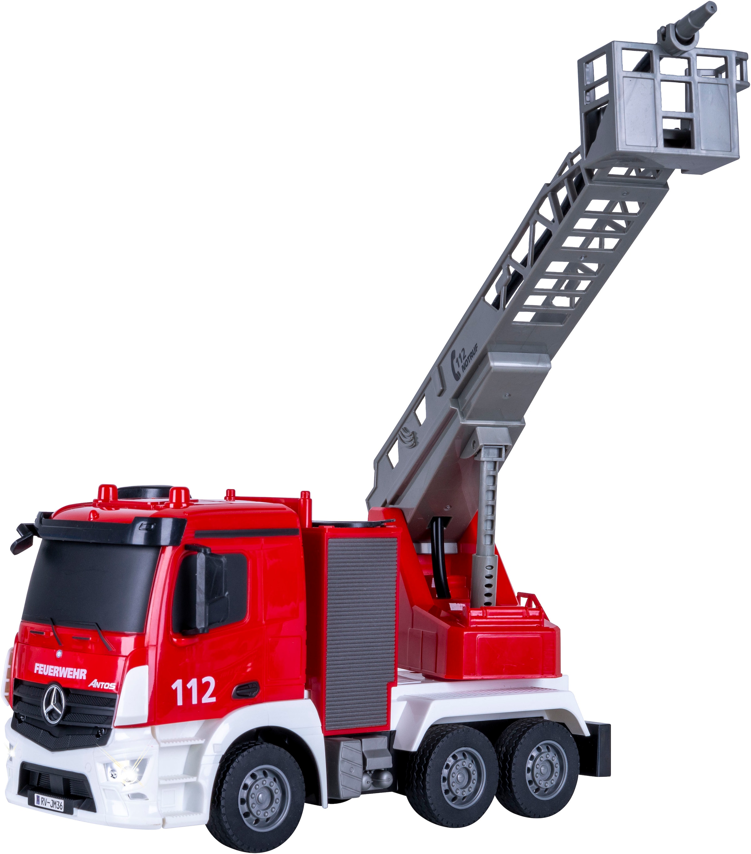 Jamara RC-LKW »Feuerwehr Drehleiter Mercedes -Benz Antos 2,4GHz« mit Spritzfunktion; LED-Licht; Maßstab 1:26