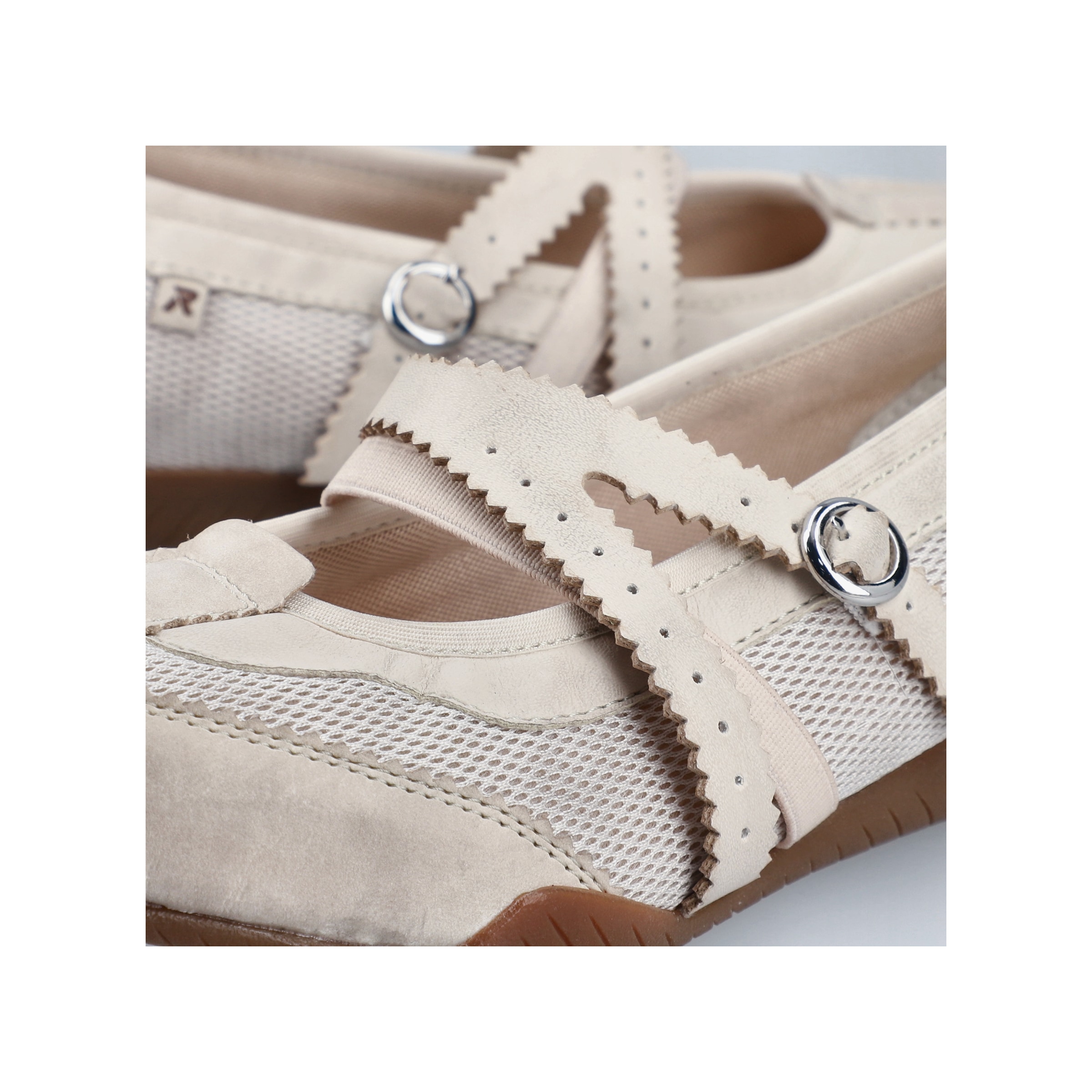 Rieker Riemchenballerina  Schlupfschuh, Flats, Slipper mit Mesheinsatz