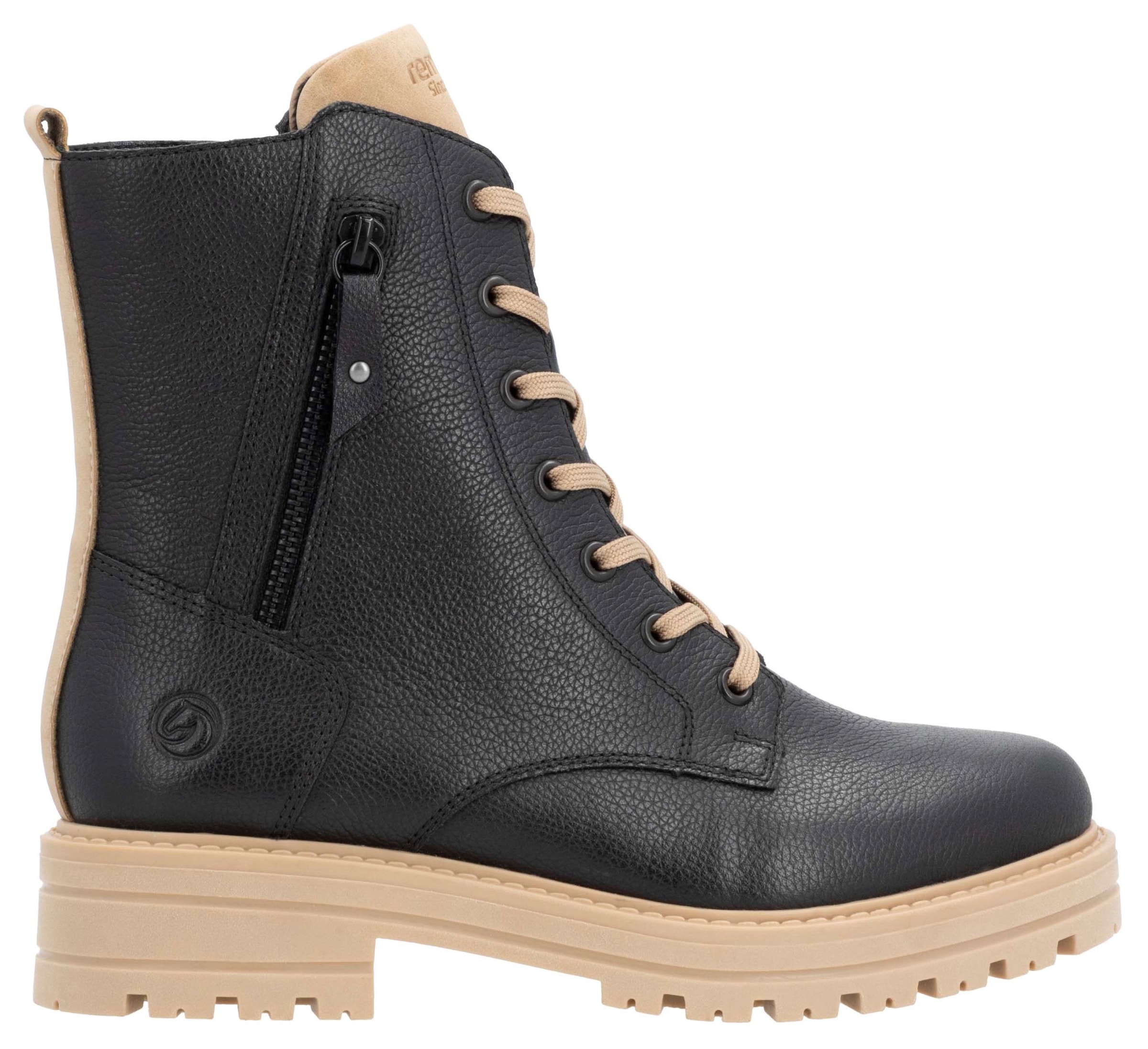 Remonte Winterboots, Blockabsatz, Winterstiefelette, Schnürboots mit Zierreißverschluss