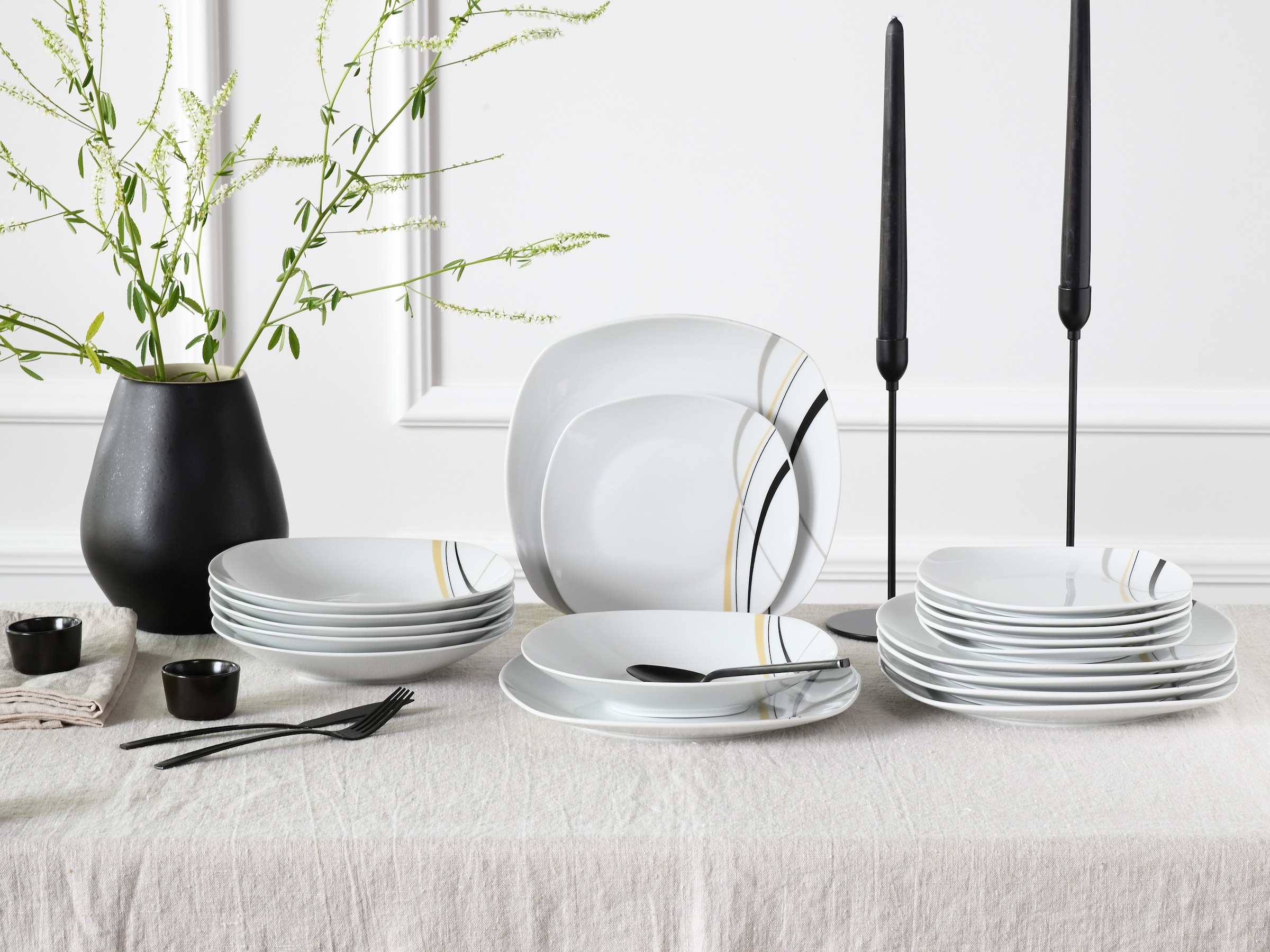 CreaTable Teller-Set »Square City Line, Teller Set 18-tlg« Moderner Urban Style