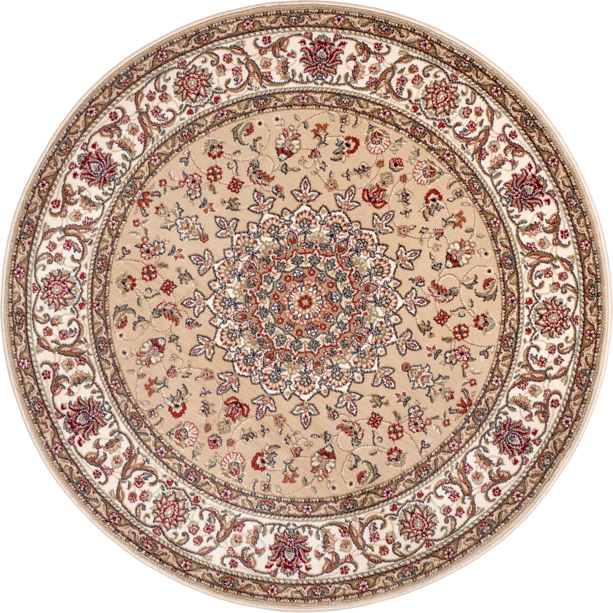 NOURISTAN Teppich »Zuhr«, rund, 10 mm Höhe, Orientalisch, Orient, Kurzflor, Wohnzimmer, Schlafzimmer, Esszimmer
