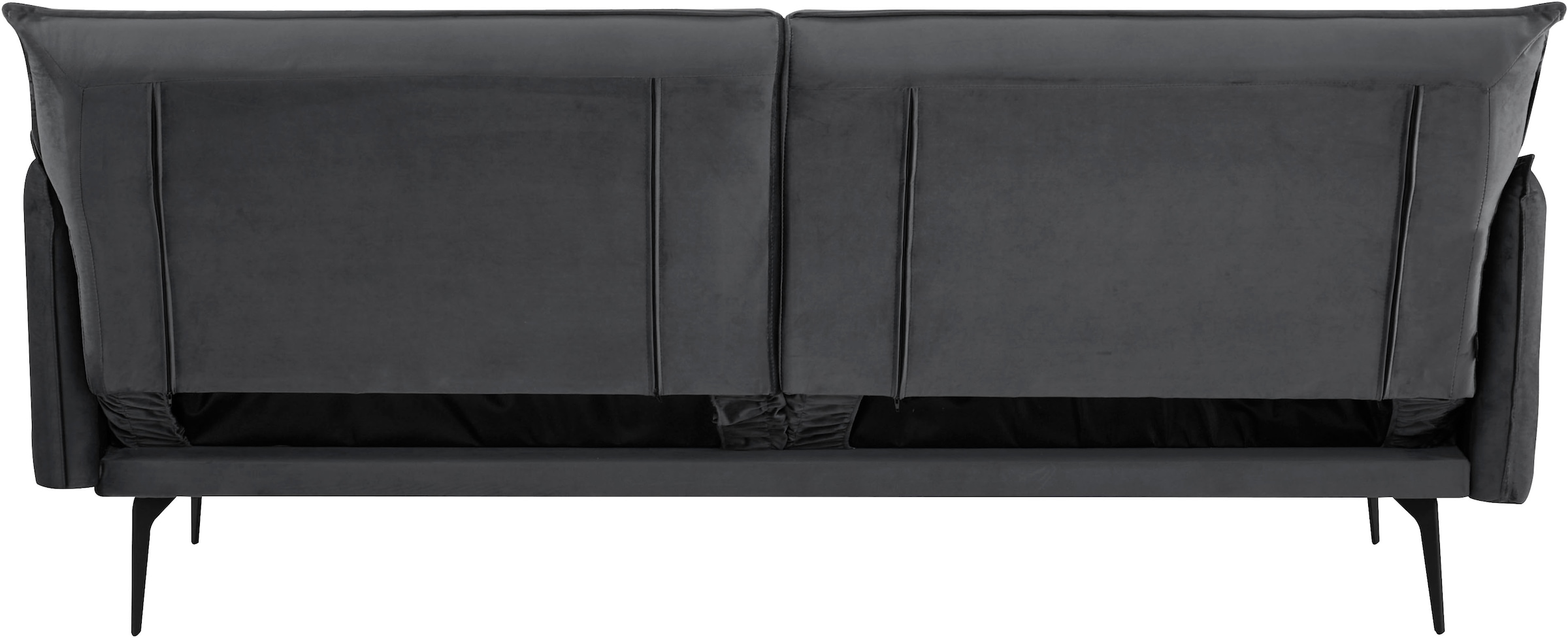 INOSIGN Schlafsofa »TULARE, 204 cm, klappbarer 3-Sitzer mit verstellbarer Rückenlehne,«, Schlaffunktion, Velvet-Samtvelours u. Webstoff