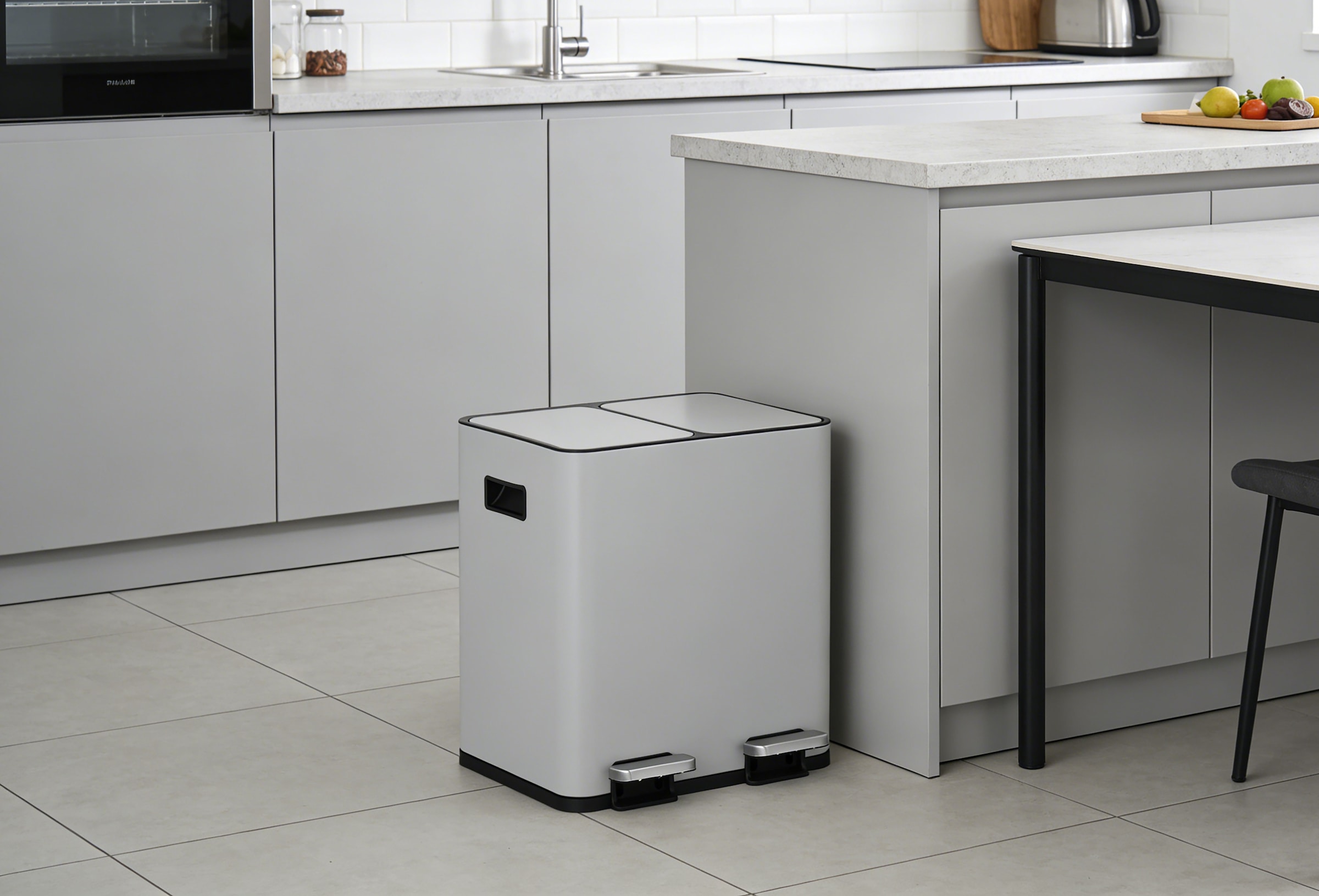 OTTO home Mülleimer »Garrin, Soft Close, m. 2 Fächern, Fassungsvermögen 2x15 L bzw. 2x30 L« 2 Behälter Mülltrennsystem mit 2 separaten Innenbehältern und Fußtrittpedalen