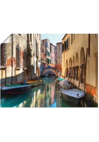 Wandbild »Boote auf Kanal in Venedig«, Italien, (1 St.)