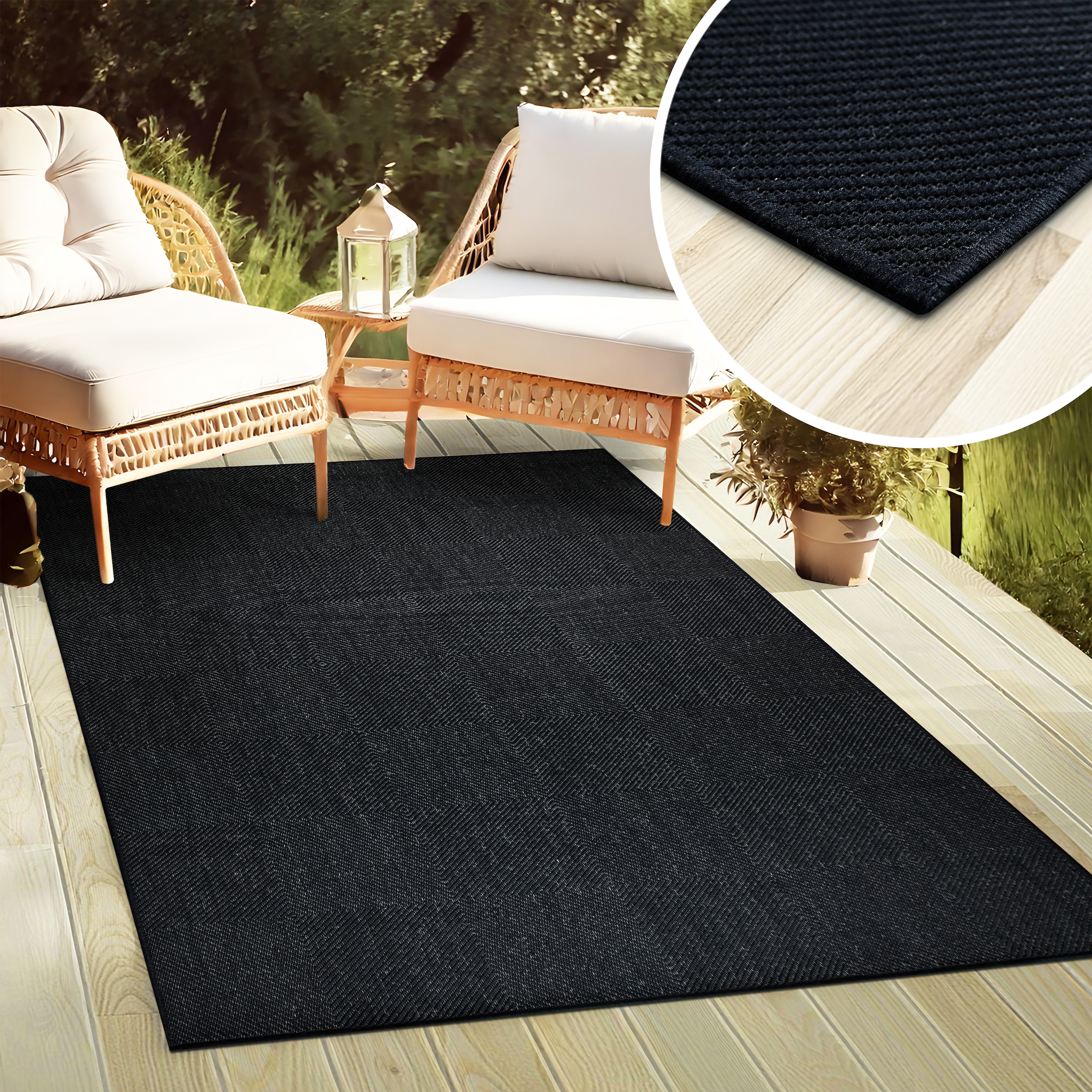 my home Teppich »Anna, auch als Läufer erhältlich«, rechteckig, 3 mm Höhe, In- und Outdoor geeignet, Sisal-Optik, Wetterfest & UV-beständig