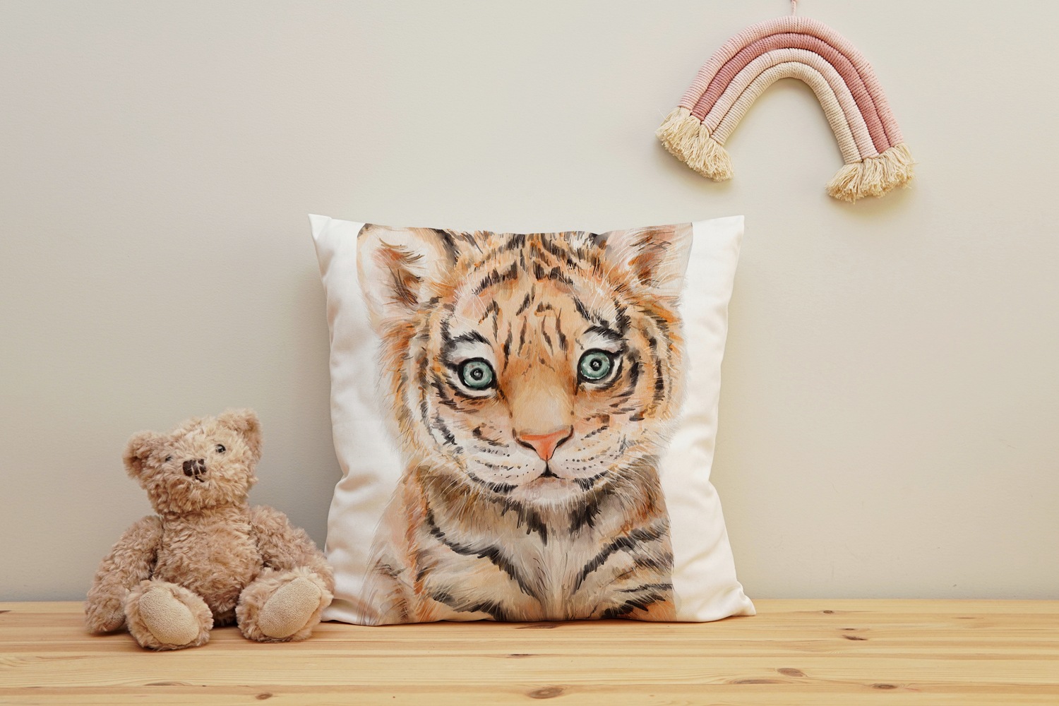 queence Dekokissen »Tigerbaby«, Kissenhülle mit HD Premium Druck, geruchsneutral, 40x40cm