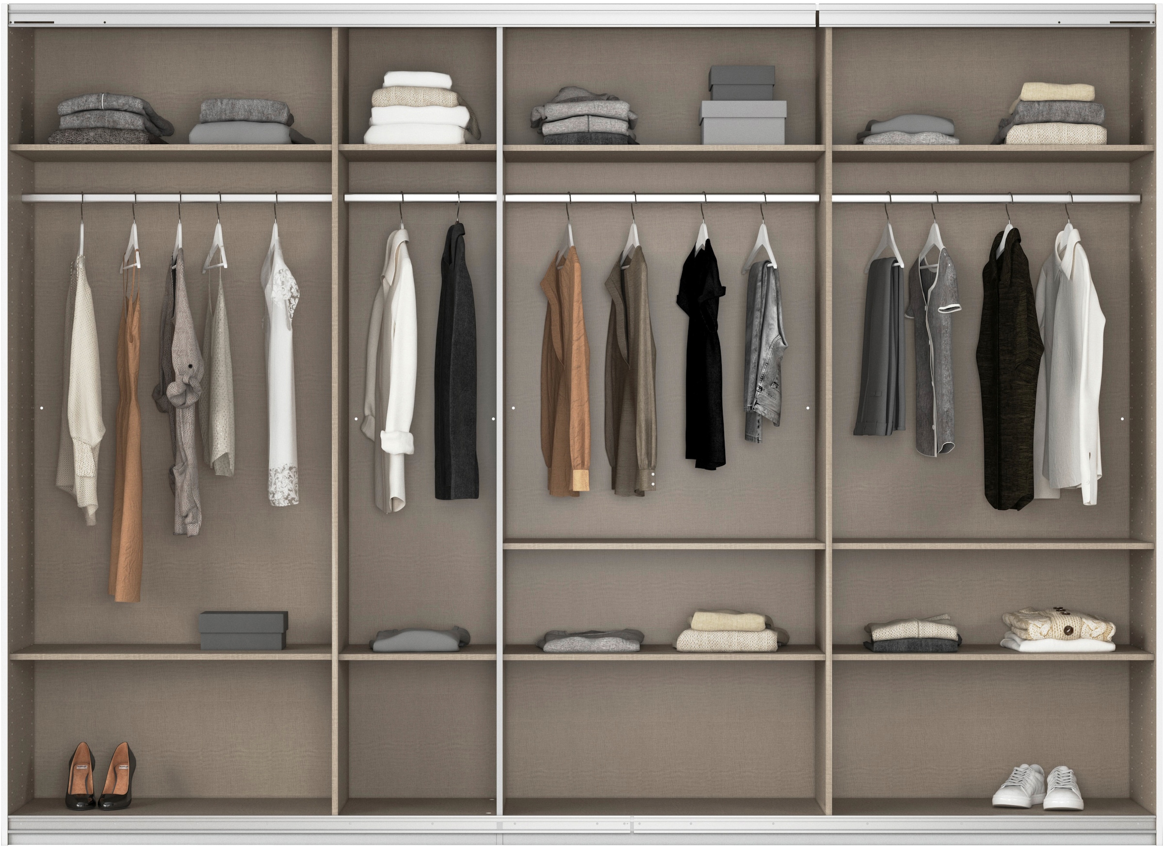 rauch Schwebetürenschrank »Kleiderschrank Schrank Garderobe AGORDO«, Top Innenausstattung, in 4 Breiten und 2 Höhen MADE IN GERMANY