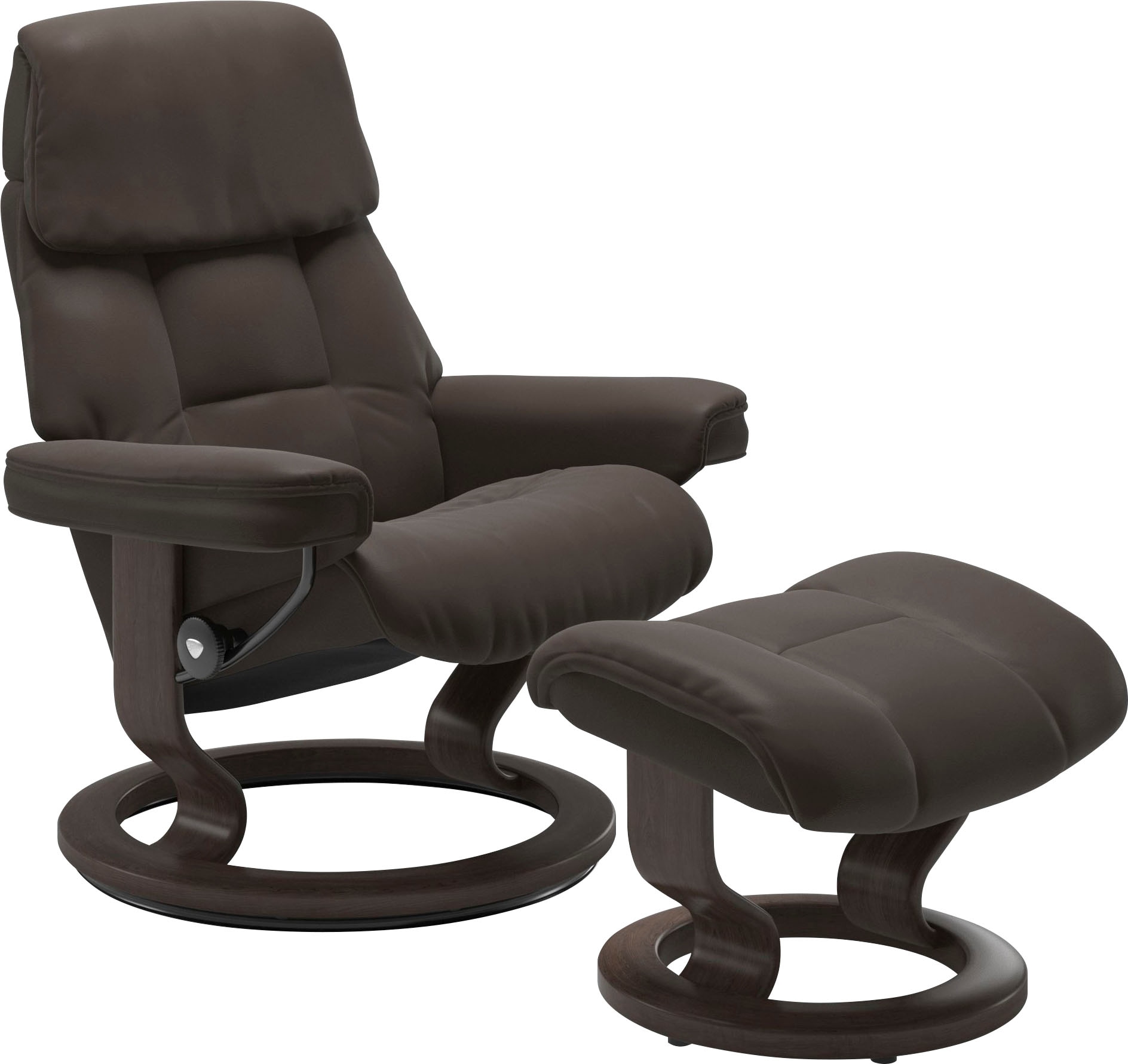 Stressless® Relaxsessel »Ruby« Set, Relaxsessel mit Hocker,  mit Classic Base, Größe L, Gestell Eiche, Wenge, Braun & Schwarz