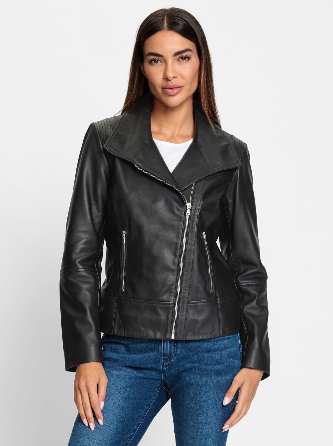 heine Lederjacke, ohne Kapuze