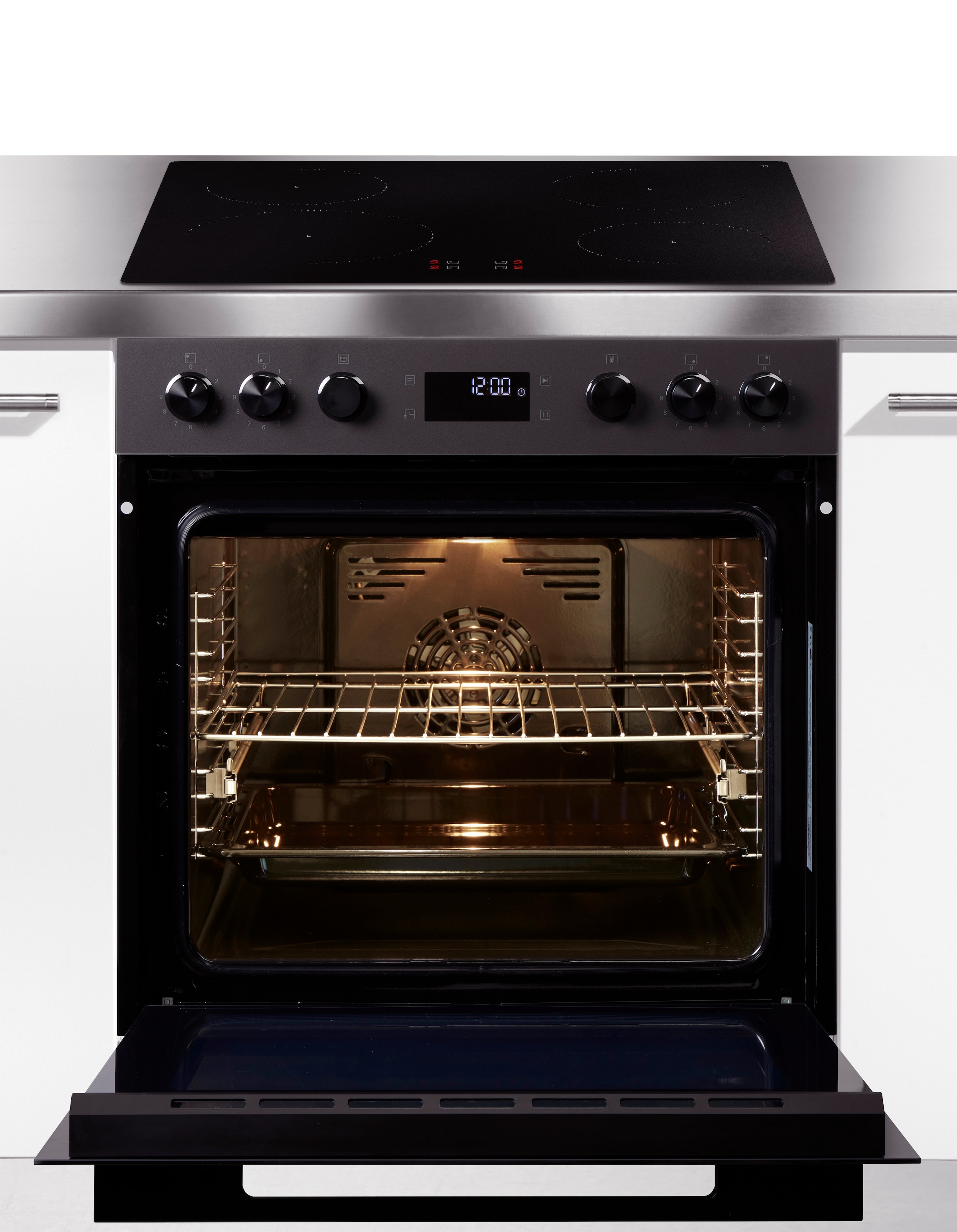 Hanseatic Induktions Herd-Set »HBCO7210A1MB+HI46074C« Mattes Herd-Set: modern, edel, pflegeleicht