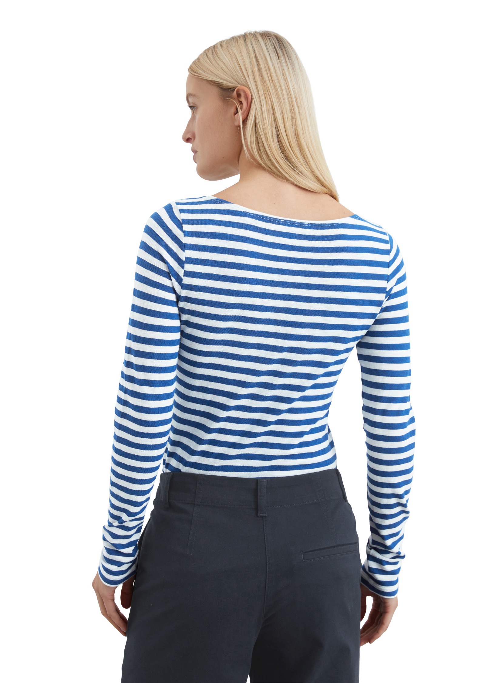 Marc O'Polo Langarmshirt, mit kontrastfarbenem Logo-Print auf der Brust